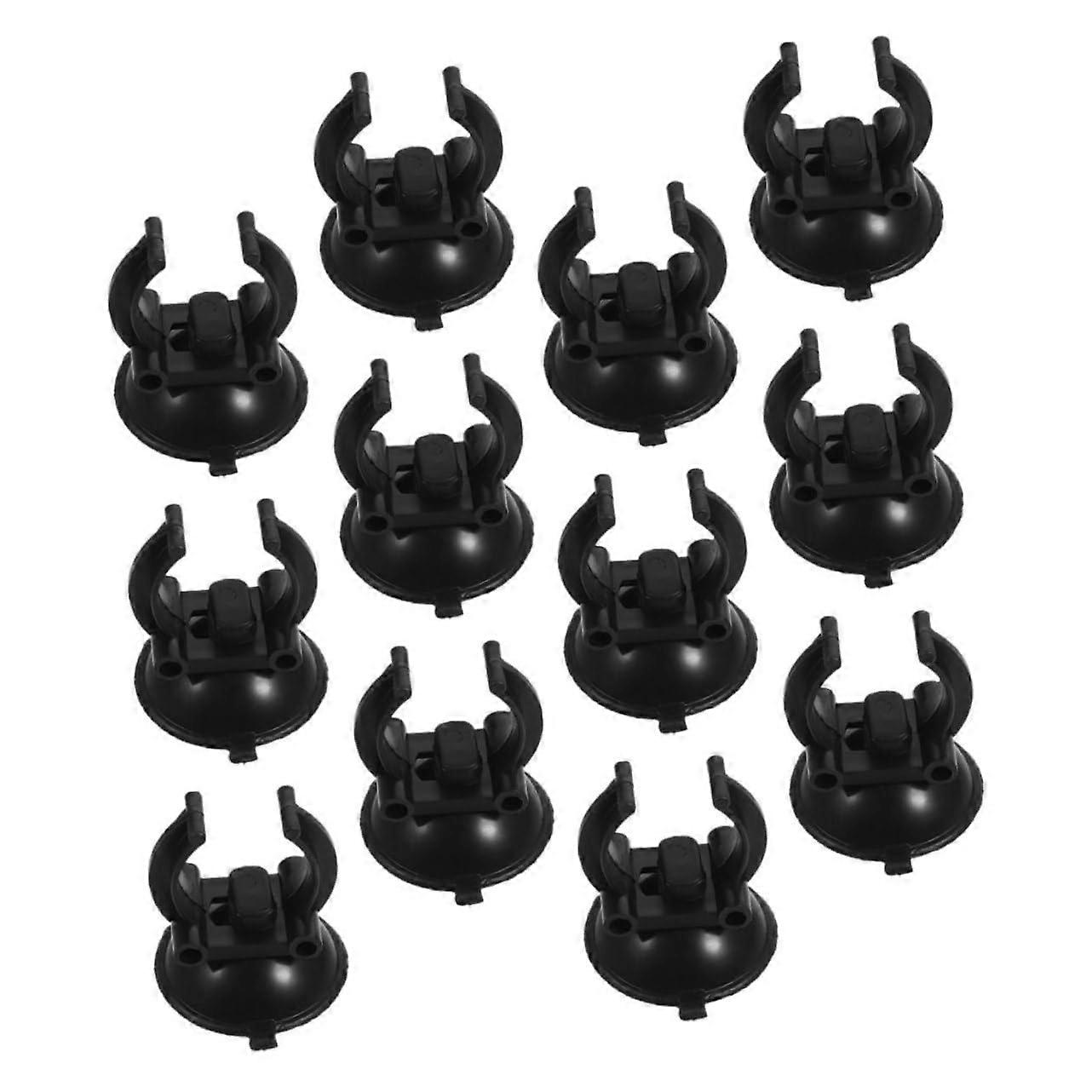 Aquarium Water Pipe Suction Cup Clamp Pack of 14, Waterproof Shield for Miniature Model Bottle, Black ABS