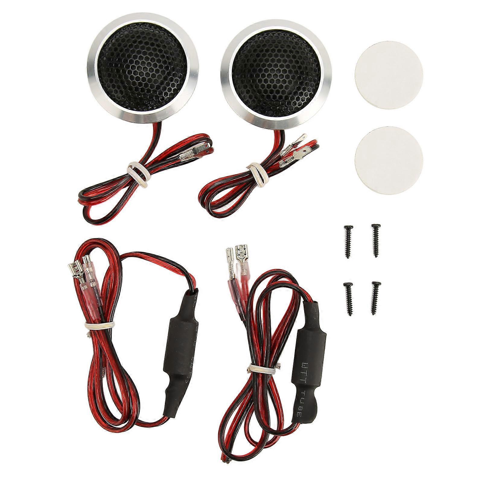 2pcs 150W Dome Tweeter 2 Way System High Sensitivity Silver Black Dome Tweeter for Car o Systems