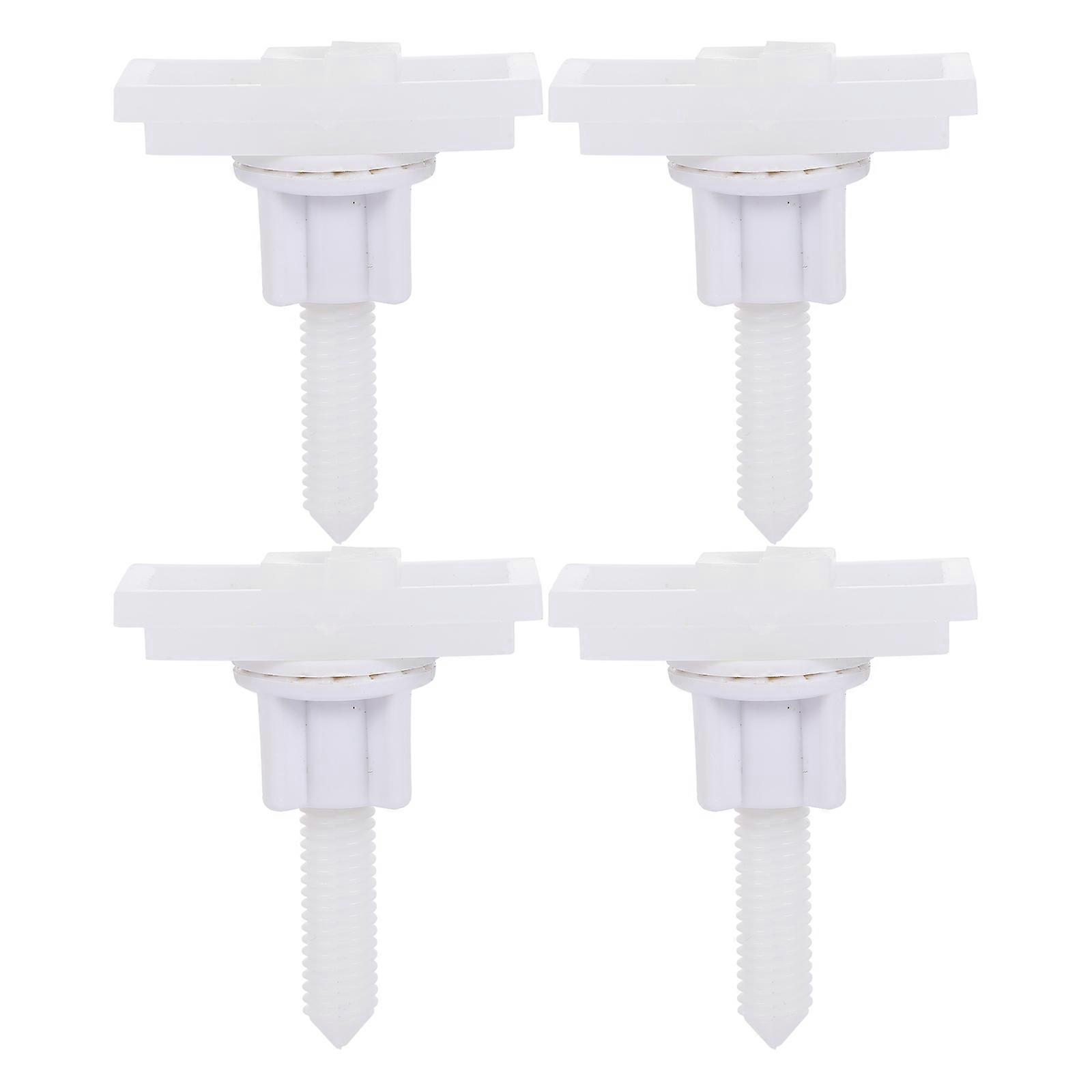 White Toilet Seat Fixing Kits with ABS Material for Easy Installation 4 Sets