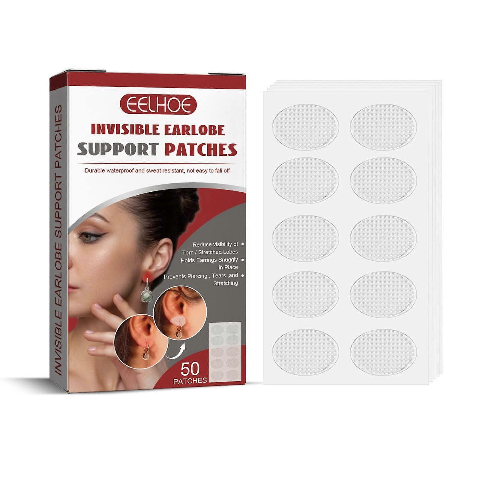 50 Ear Patches for Women and Girls, Earring Support Patches to Prevent Rips and Reduce Earring Stress, Comfortable Fit
