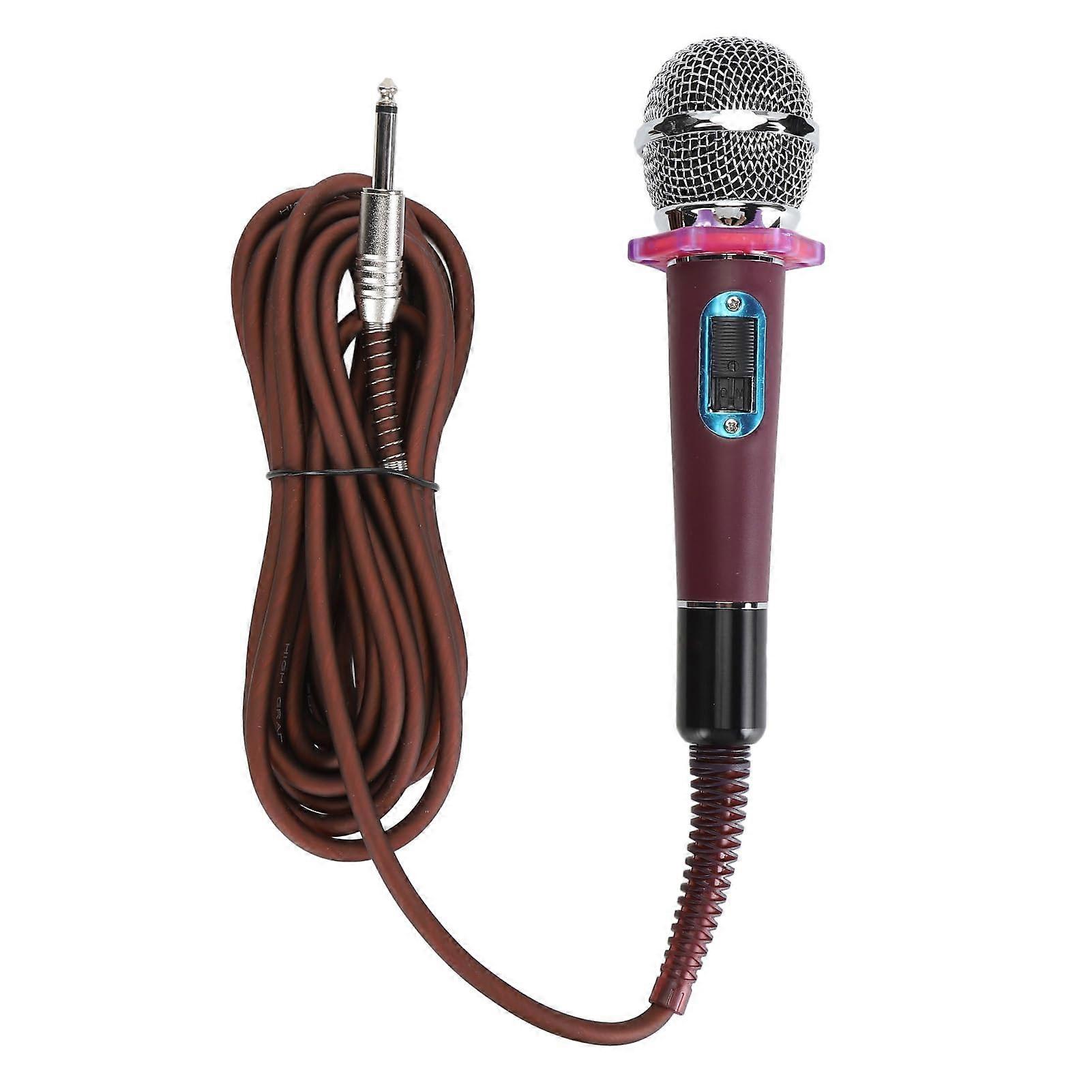 Handheld Microphone, Dynamic Moving Coil Cardioid for Singing, XLR, Compatible with Amplifiers (Pink)