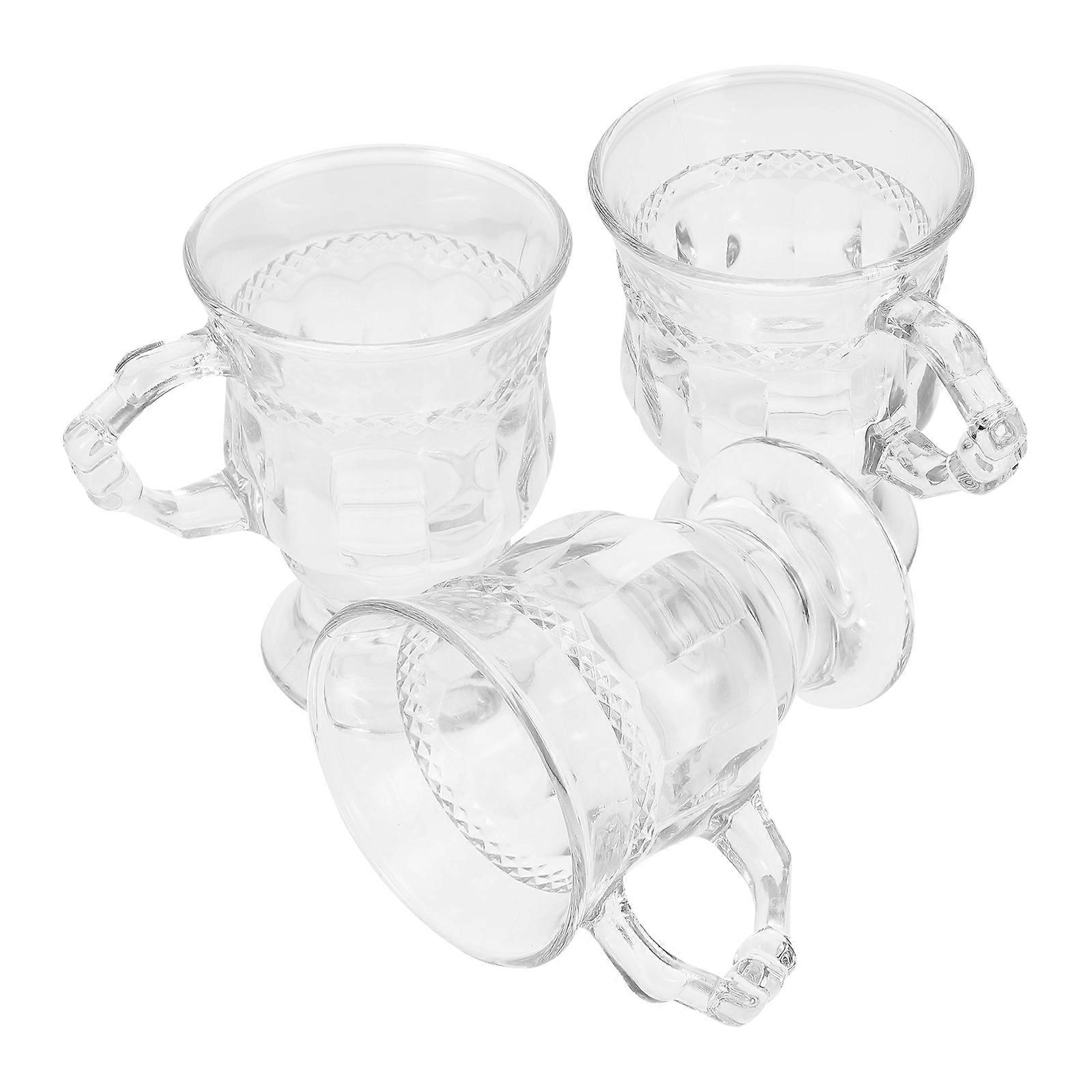 European Style Goblet for Drinking Use 3Pcs Transparent Cups