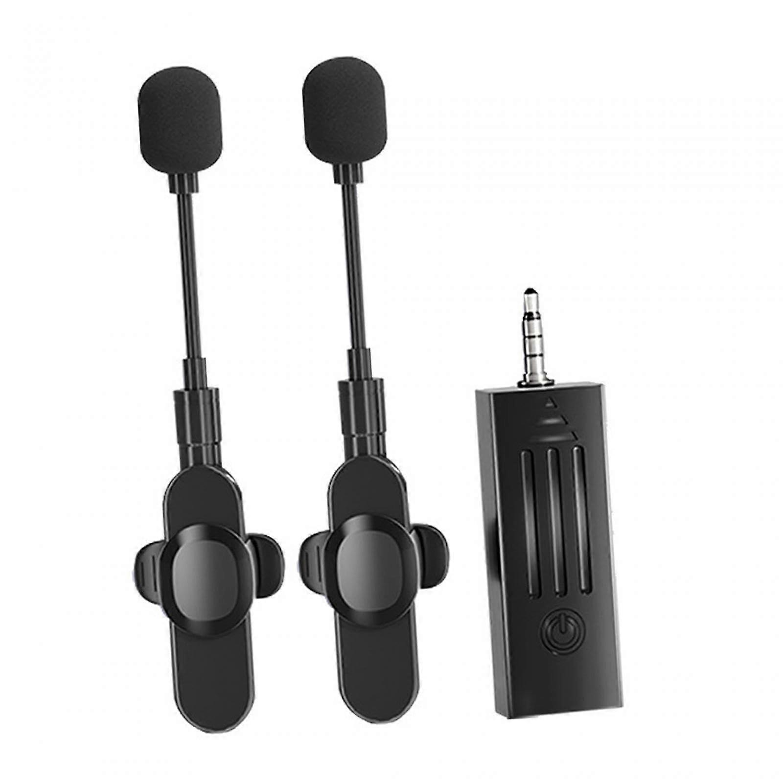 Plug Microphone, Portable Cordless Lapel Microphone, Auto Connect, Durable for Live Stream, Professional 2-in-1 Design