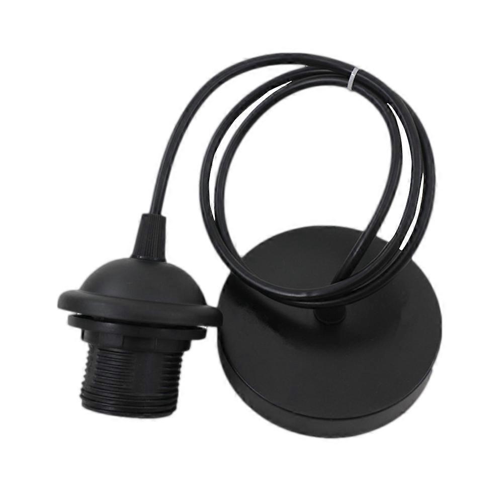 Led Lamp Base E27 LED Lamp Holder General Users Black Cylindrical Light Bulb Base 1Set