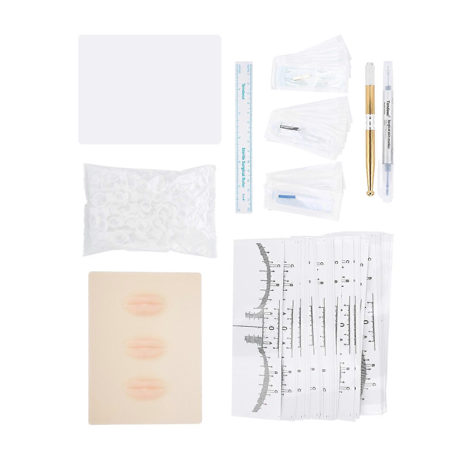 Tattoo Needle Beginners Microblading Practice Set Manual Tattoo Pen Practice Skin Set
