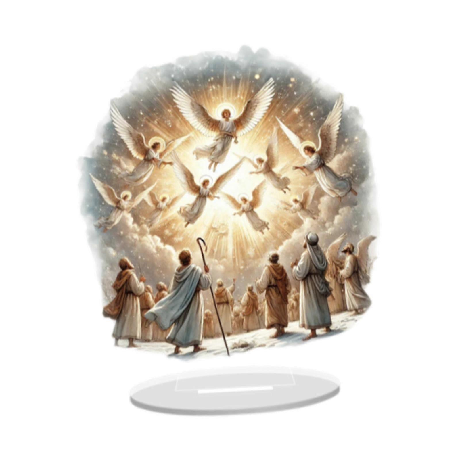 Krippe Verkündigung Szene Acryl Zeichen Weihnachtsgeschenk für Wohnzimmer Schreibtisch