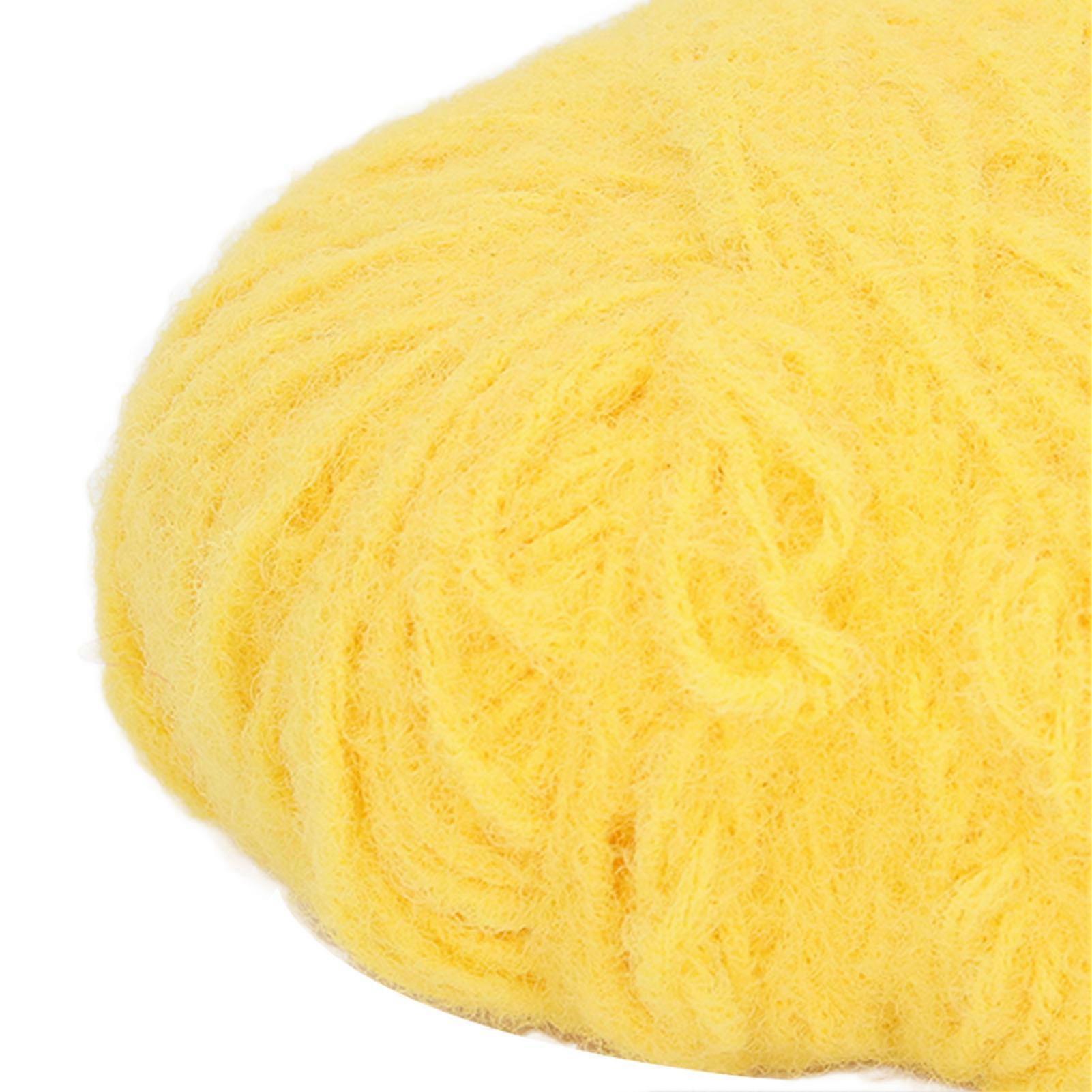 Yellow Wool Yarn DIY Knitting Doll Extensibility Wool Knitting Yarn Soft Cotton Wool Yarn for Beginners for DIY Doll