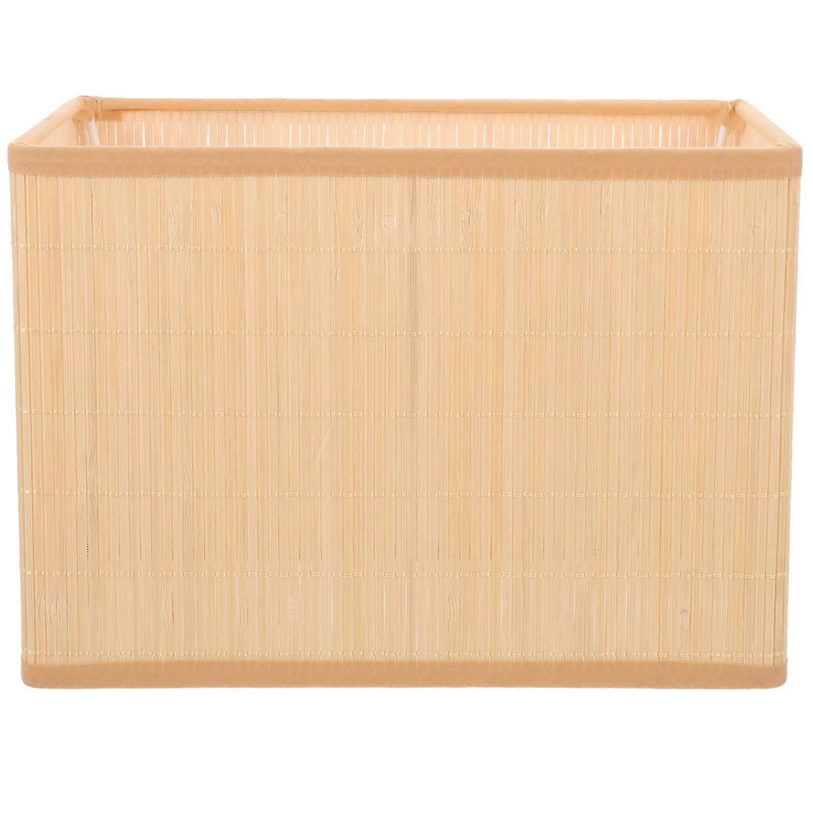 Decorative Lamp Cover Woven Bamboo Lampshade For Restaurant Rectangular Shape Light Diffusion 1Set
