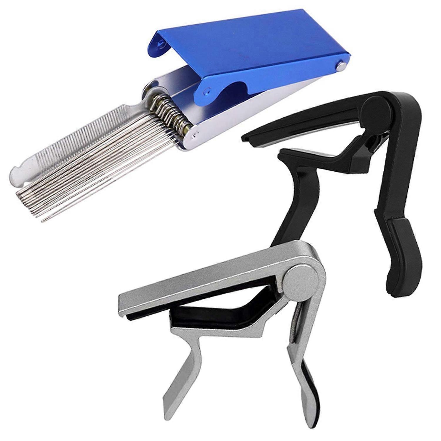 Guitar Nut Bridge File Set Luthiers Tool Box 13 Sizes of Files 1 Flat File with 2 Capo Guitar Trigge