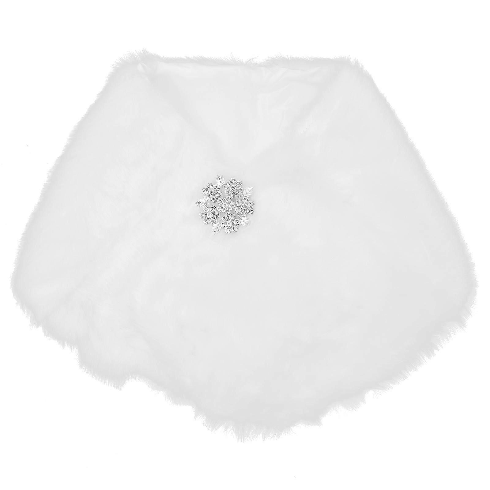 Warm Artificial Wrap Shawl for Little Girls in White Decorative and Comfortable for Winter