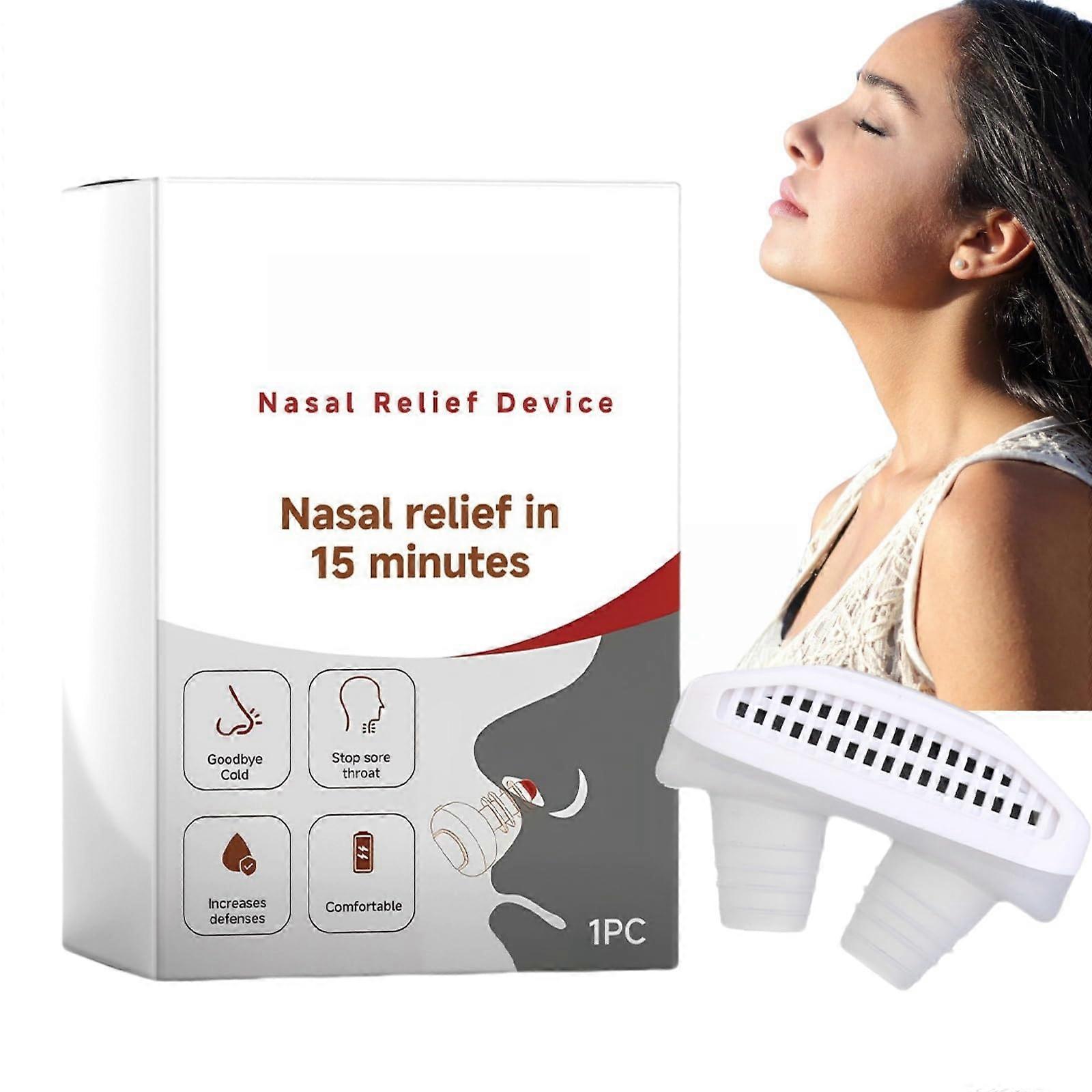 Res/pirelief Red Light Nose Therapy Device - Silicone Nose Soother for Breathing, Infrared Light Therapy, Easy to Use