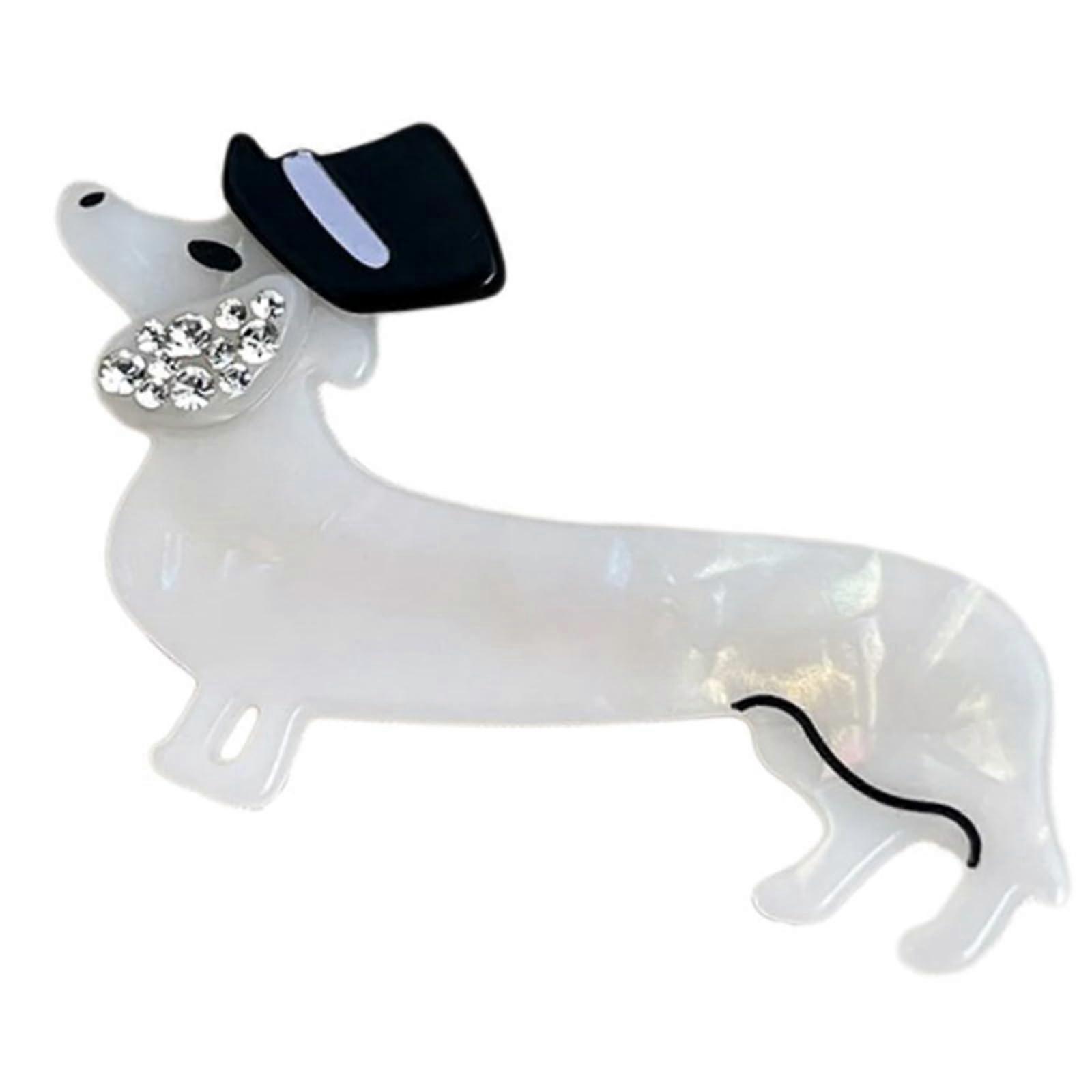 Dog hair accessory with unique dotted pattern, secure elastic clip, fashionable accessory for women, easy to use in white.