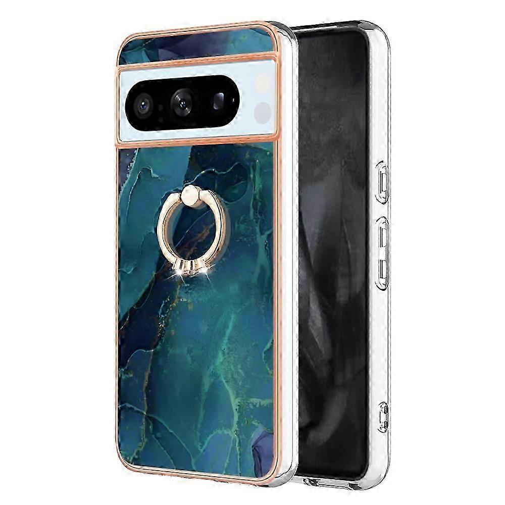 Electroplating Marble Dual-side IMD Phone Case with Ring