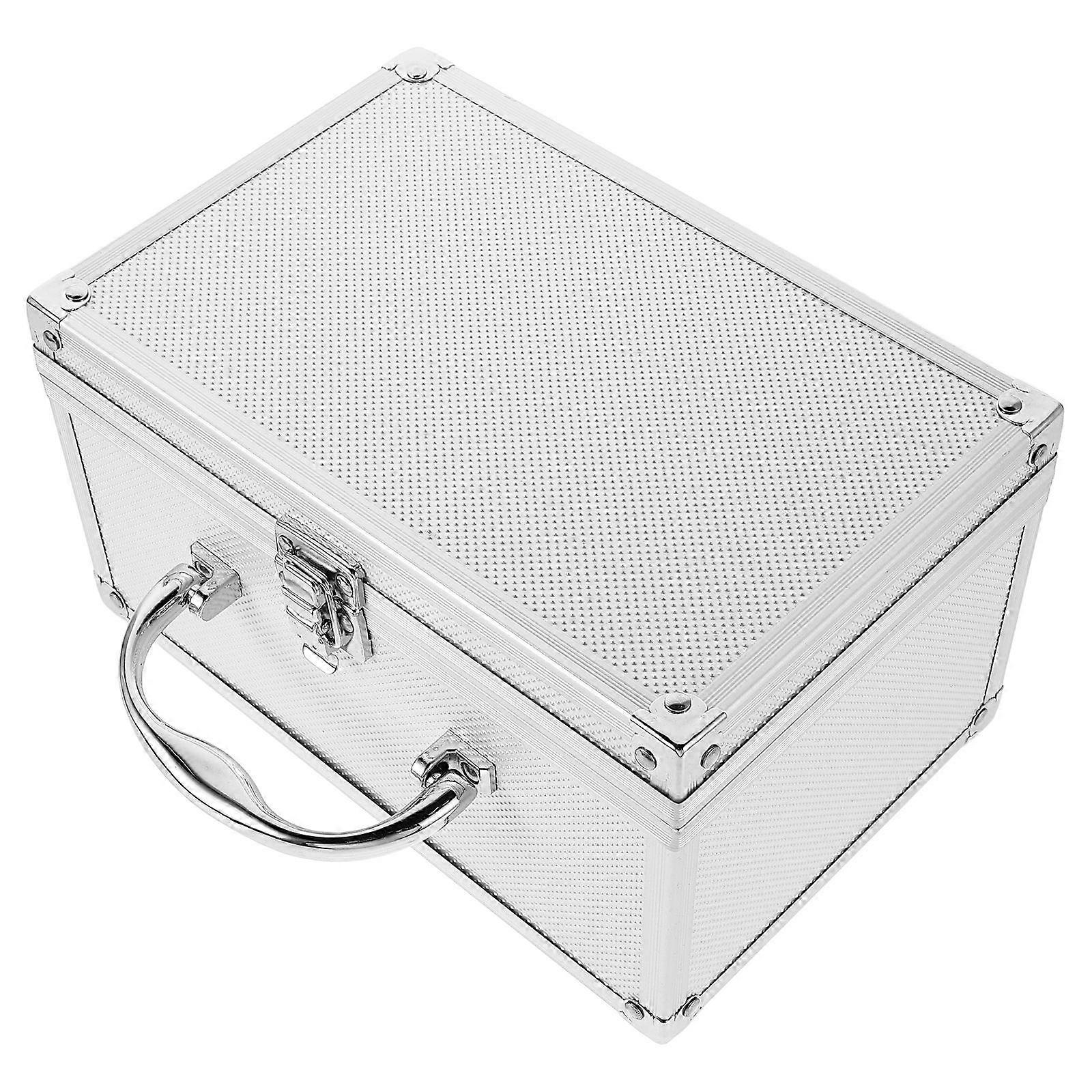 Aluminium Alloy Storage Box Portable Hand Tool Box For Tools And Instruments Organization Silver 23.00X15.00X12.50CM 1Pcs