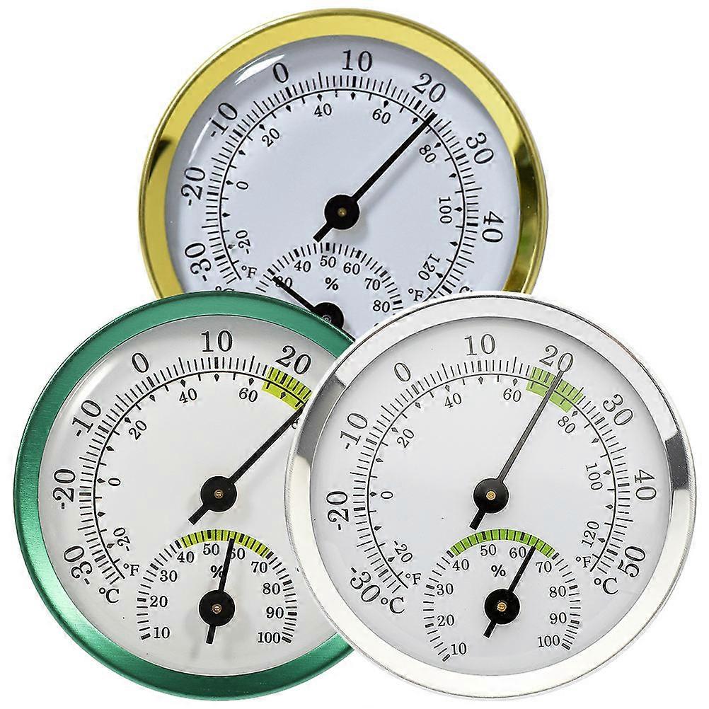 Durable Thermometer Hygrometer Plastic Material Suitable For Home Decoration Garden Humidity Measurement 2.28X2.28X0.43in 3Pcs