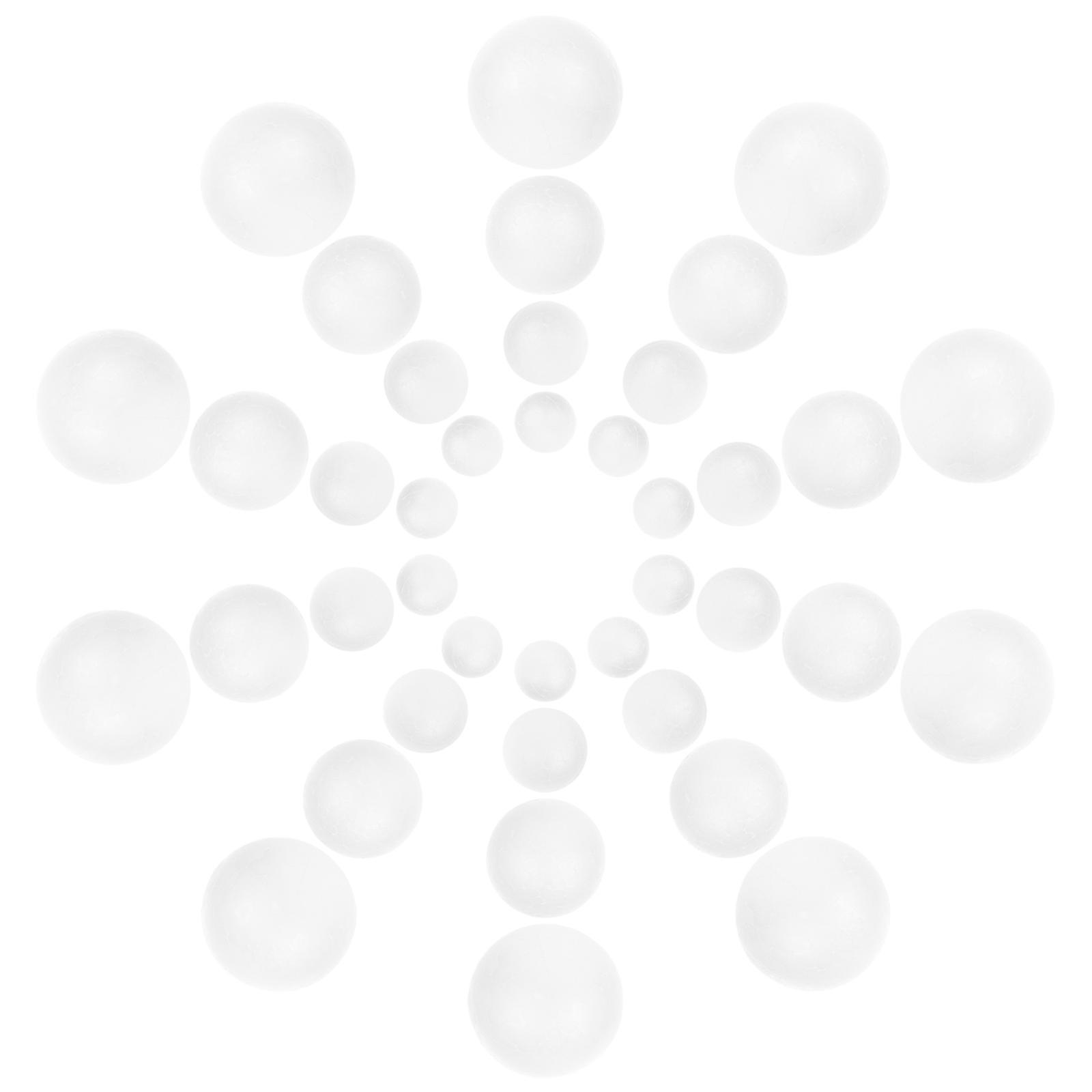 72pcs Polystyrene Craft Balls Assortment Foam Balls for DIY Decorations, Christmas, Weddings & Festive Occasions, Paintable for Arts & Crafts