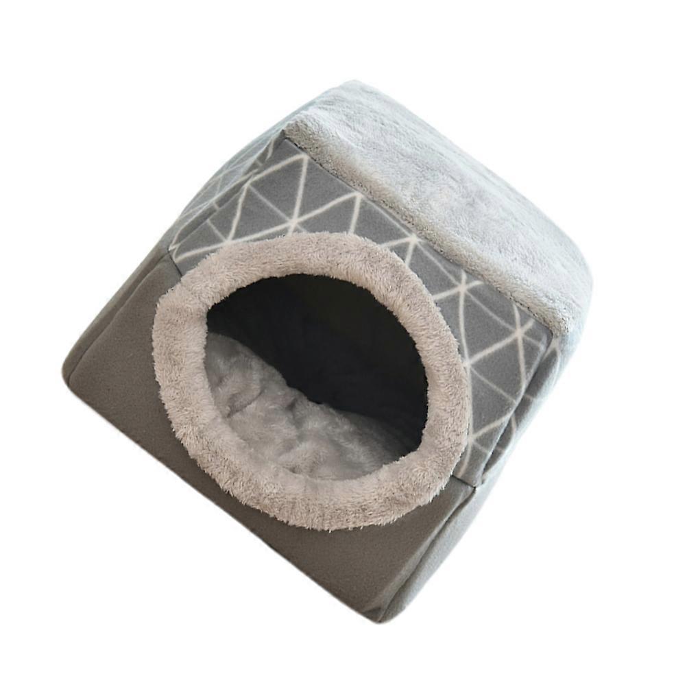 Masteelf Space Capsule Pet Bed Cat Bed Puppy House Foldable Nest Creative Half Closed Four Seasons Cat Sleeping Bed 1 Set Grey Size L