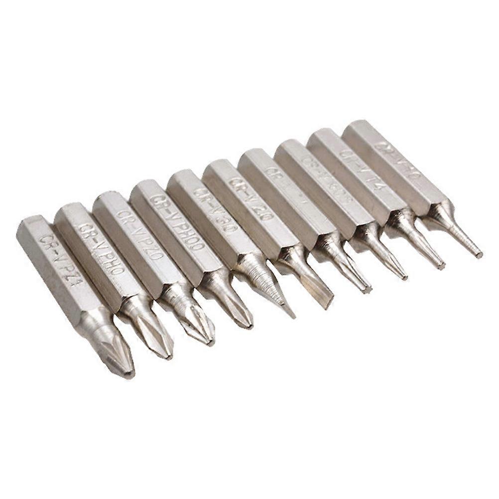 Screw Bits Set Manual Electric Screwdriver Diy Projects Accurate Locking Silver 10Pcs