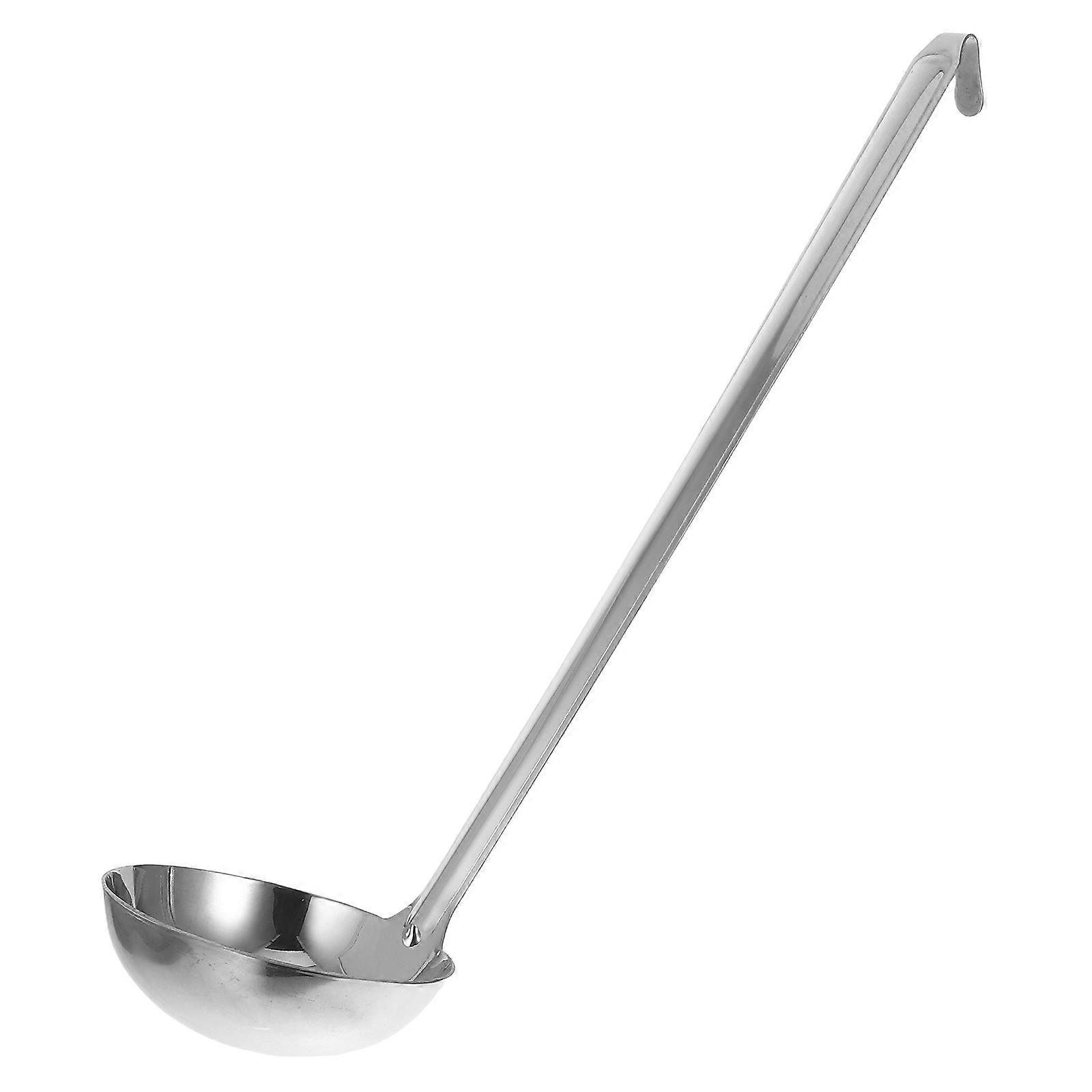 Stainless Steel Deep Soup Ladle with Long Handle Hook for Serving Soup, Porridge, and Hot Pot – Versatile Kitchen Tool for Home and Restaurant Use