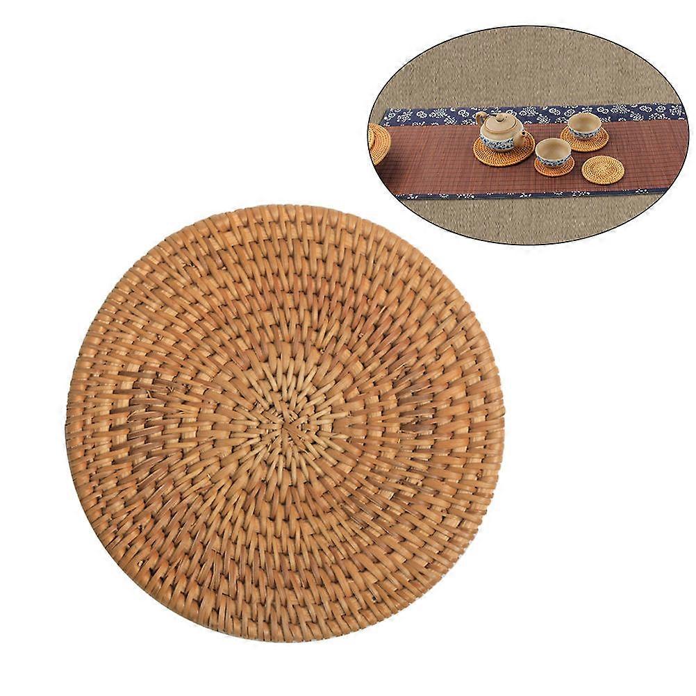 Weaved Mat Placemats Heat Resistant Bamboo Round Non-Slip 18x18x0.5Cm Home Wedding Party 1Set