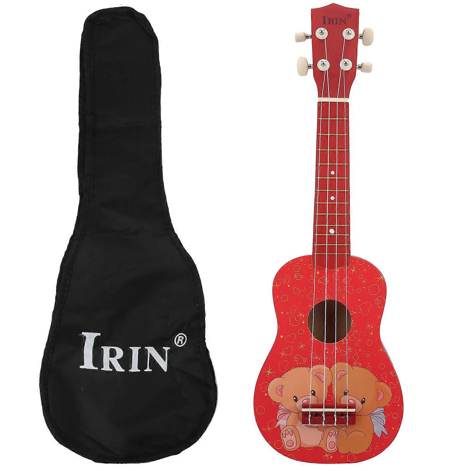 21in Ukulele with Store Bag 4‑String Guitar for Beginners Children Adults StudentsLittle Bear Pattern