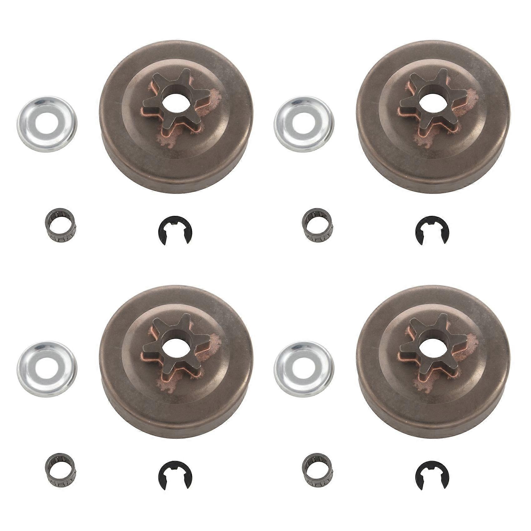 4X 3/8 6T Clutch Drum Sprocket Washer E-Clip Kit for Chainsaw 017 018 021 023 025 Ms170 Ms180 Ms210