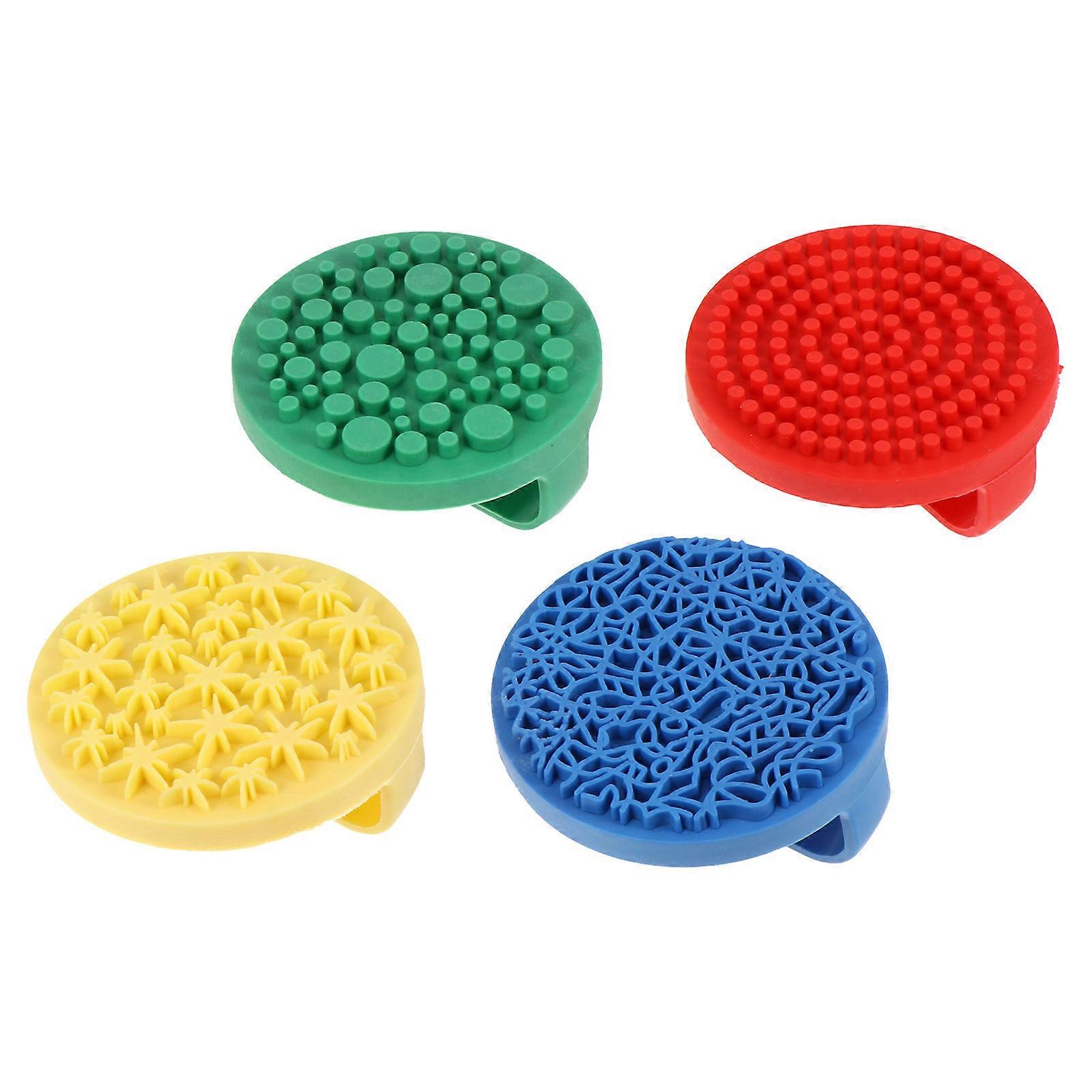 4pcs Assorted Color Rubber Stamps for Kids Painting Projects Easy to Use Develop Imagination 4pcs