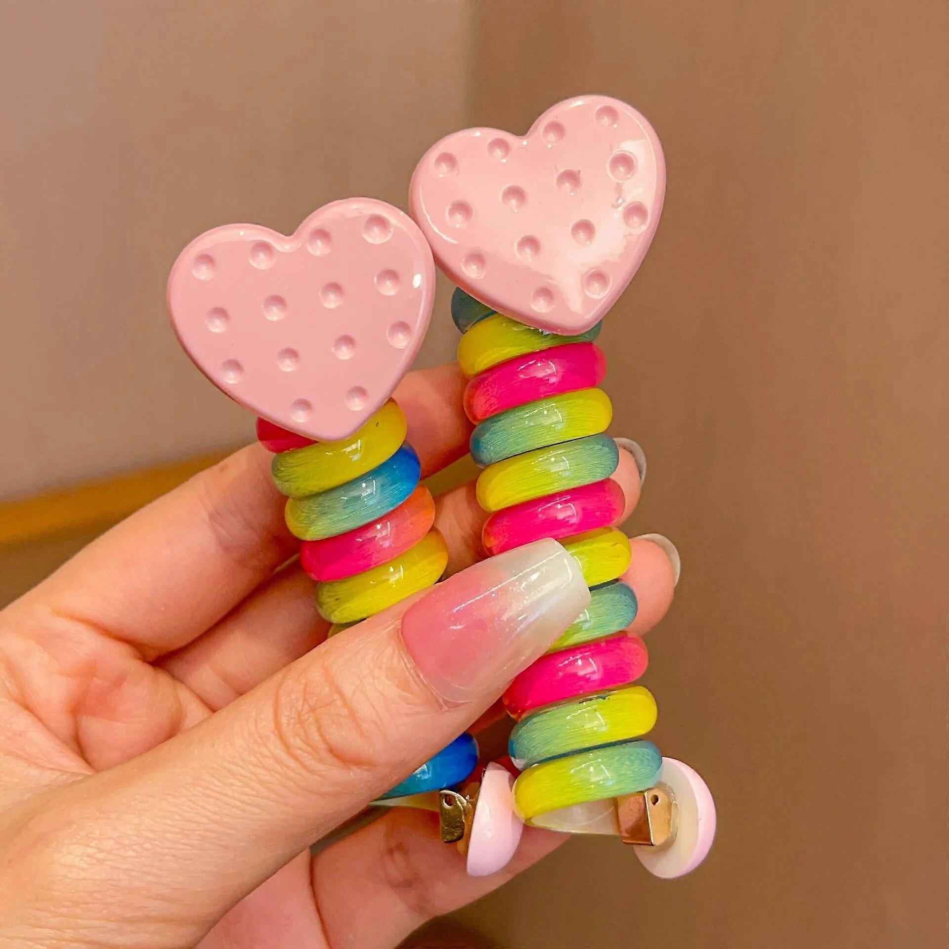 Ragazze elastici capelli cravatte con filo telefonico Design