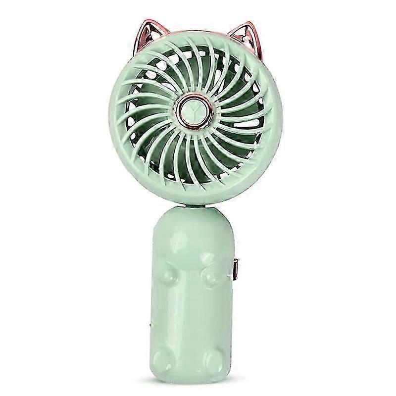 Tragbarer Handventilator mit Katzenohren – Mini-Ventilator (Grün)