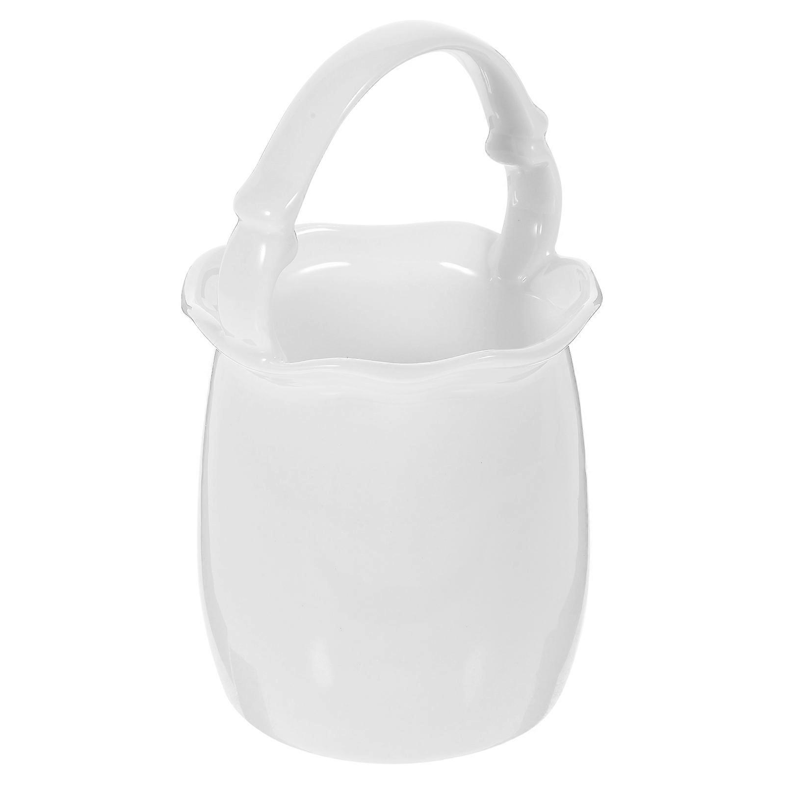 White Ceramic Chopstick Holder for Home Use Perfect Kitchen Storage Container Durably Made 7.87x3.15x4.72 Inches