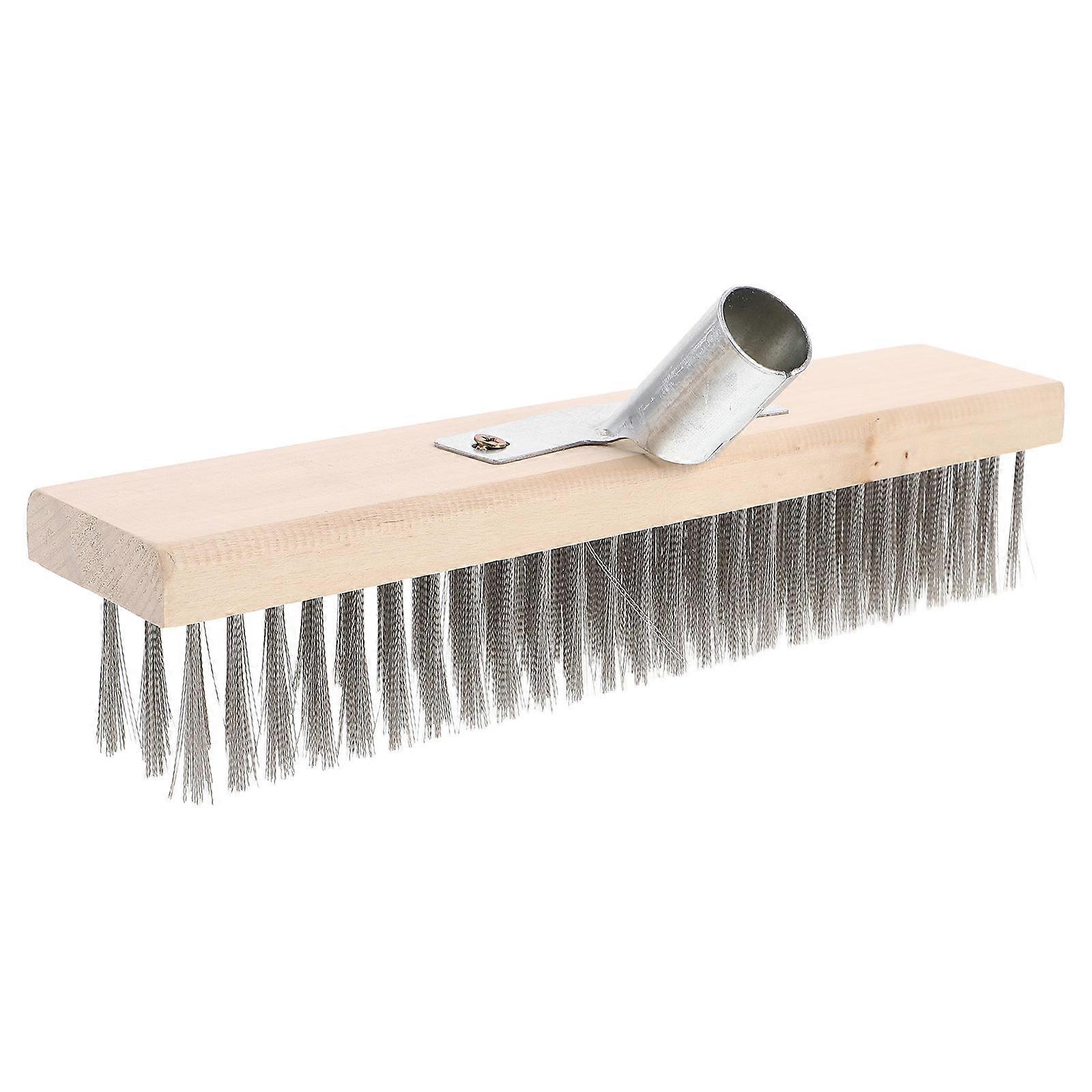 Stainless Steel Wire Scrubber Broom Head for Heavy Duty Tile and Grout Cleaning – Efficient Floor Scrubbing Brush for Kitchens and Bathrooms