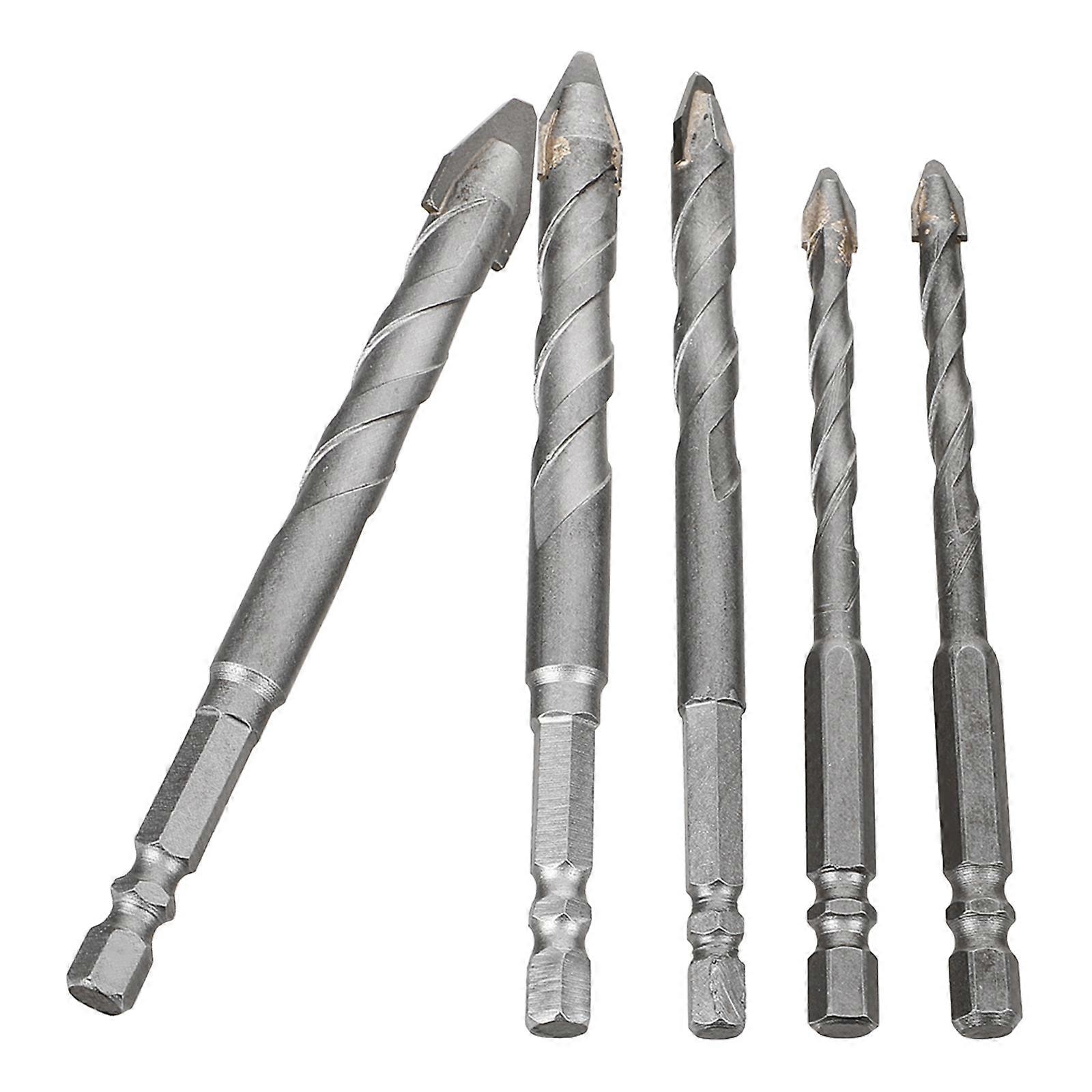 Worgeous 5Pcs Metal Drill Bits Set for Wall Drilling Eccentric and Impact Compatible
