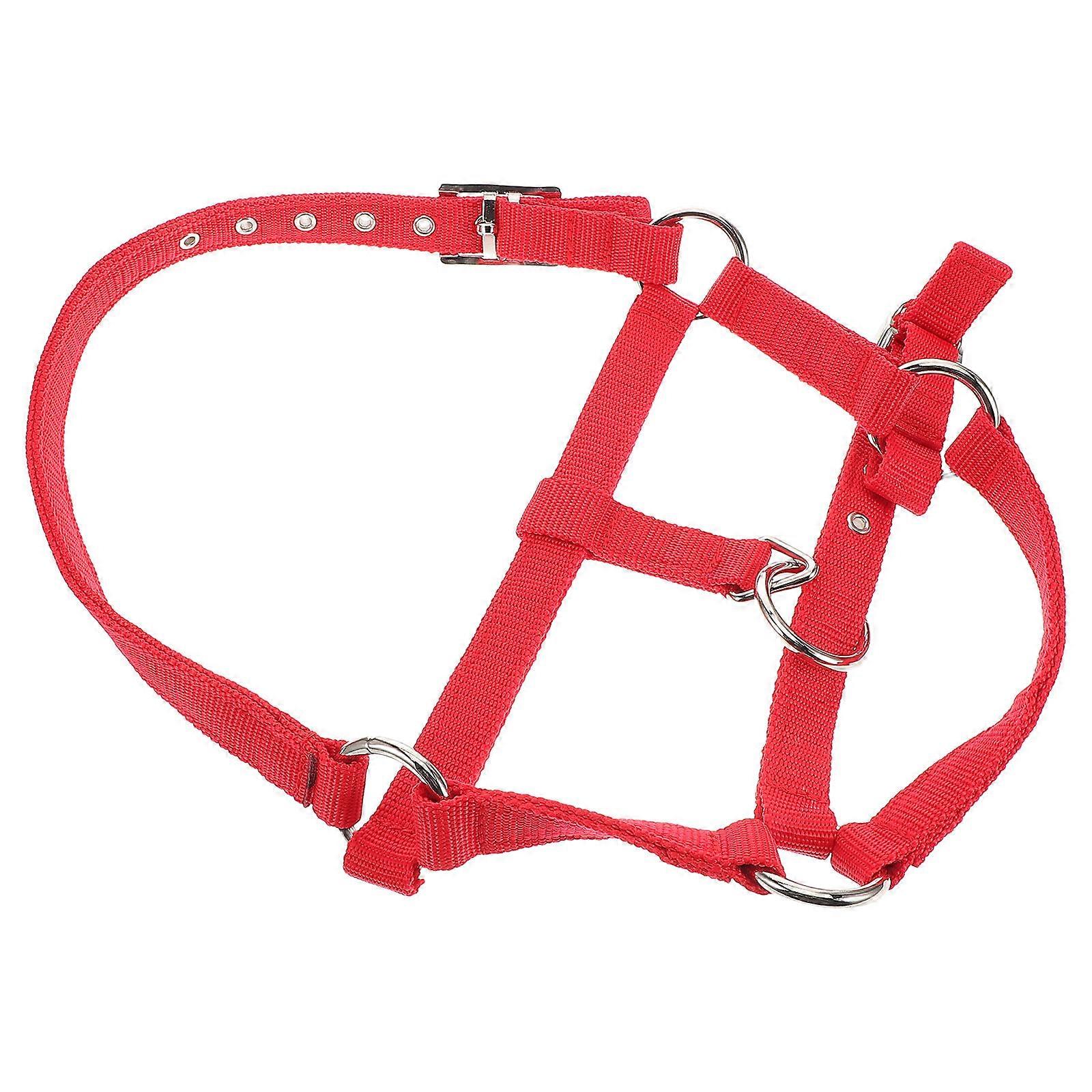 Adjustable Nylon Horse halter and Rope Set with Breakaway Feature for Equestrian Training in Red Color