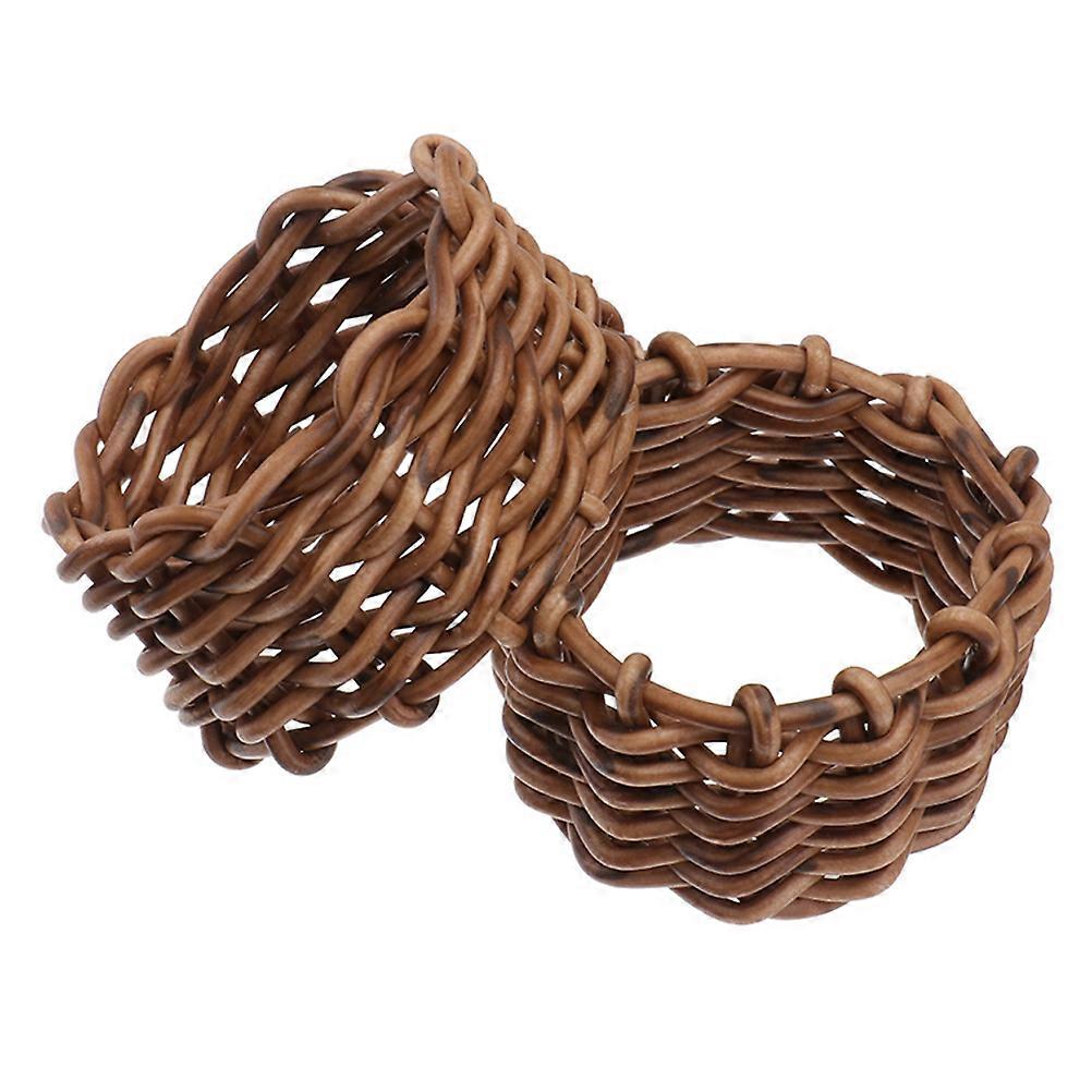 2pcs Hand Woven Napkin Rings, Rustic Decorative Holders for Weddings, Family Gatherings & Holiday Dinners – Natural Craftsmanship for Table