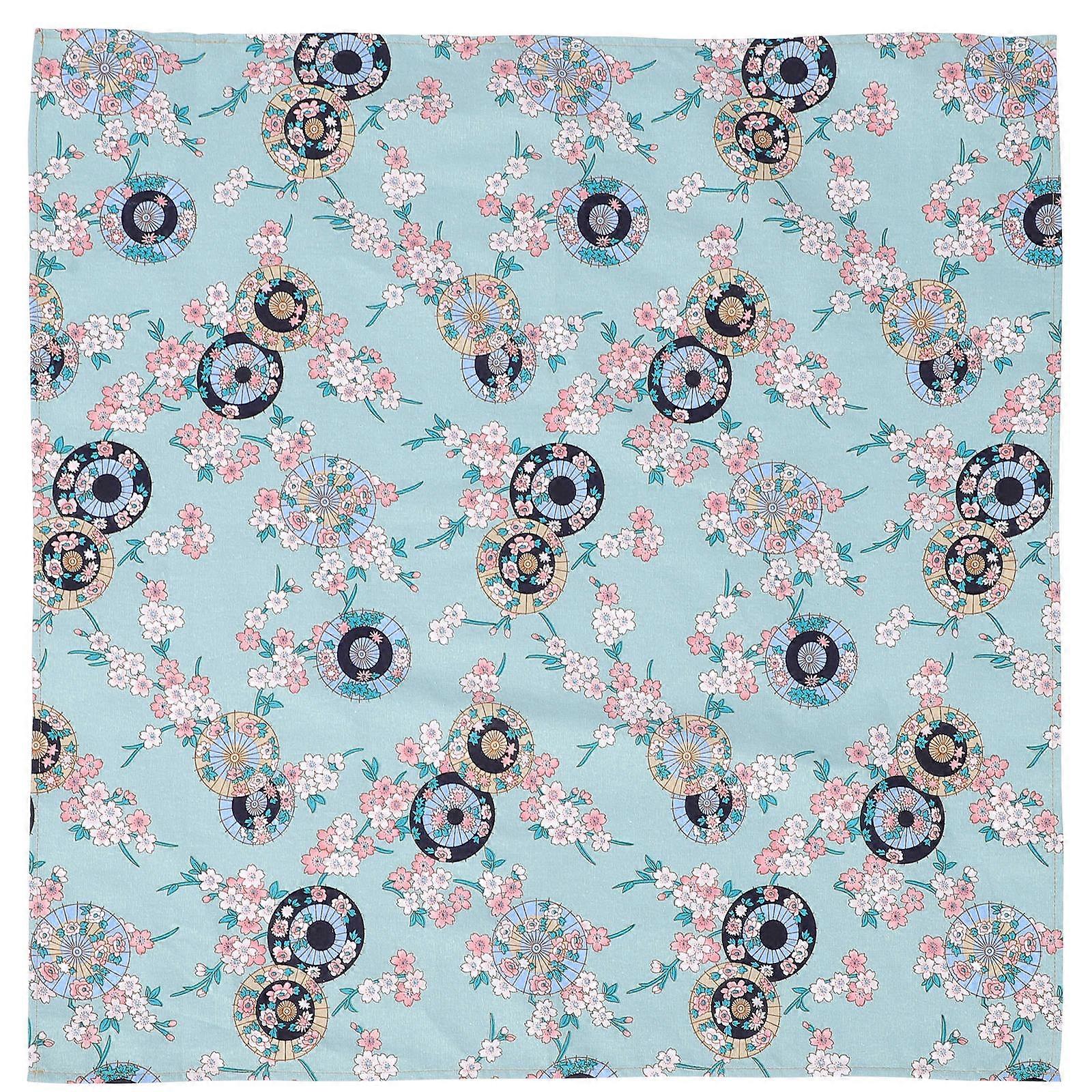 Japanese Style Bento Wrapping Cloth, Decorative Packing Fabric for Lunch Boxes, Multi Functional Handkerchief for Travel, Work and Festivals Blue