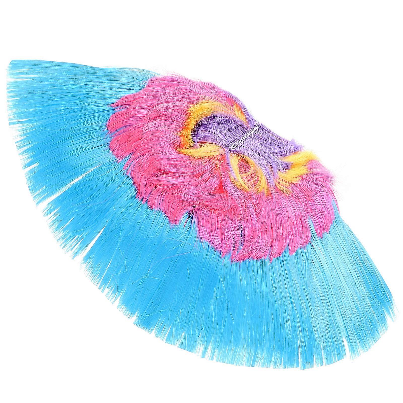 Multi Colored Clown Wigs for Adults Comfortable PET Material Funny Party Accessory for Halloween 60cm