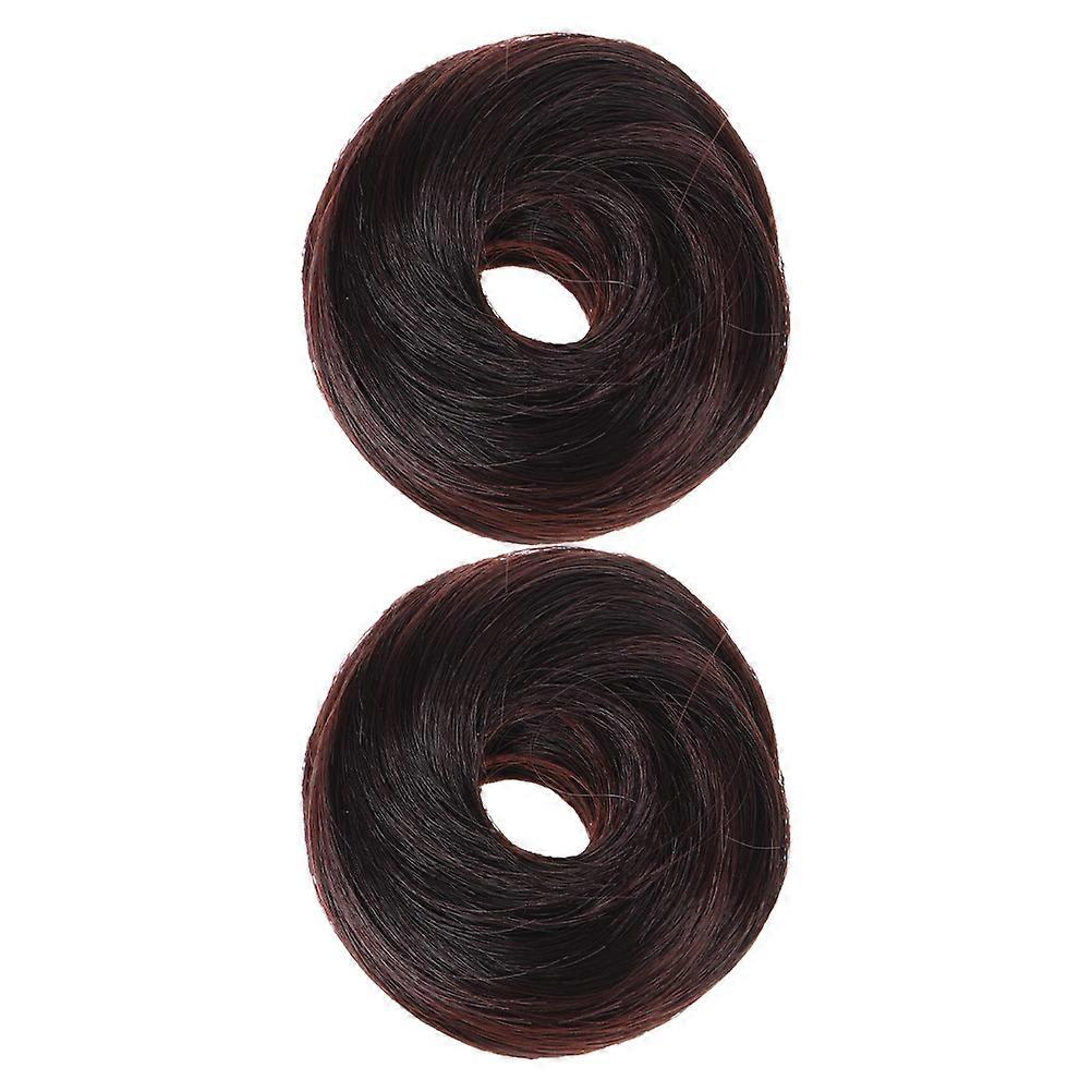 Wigs Chignon Hair Rings Realistic Bun Style For Women Daily Use Parties Voluminous Design High Temperature Fiber 2Pcs