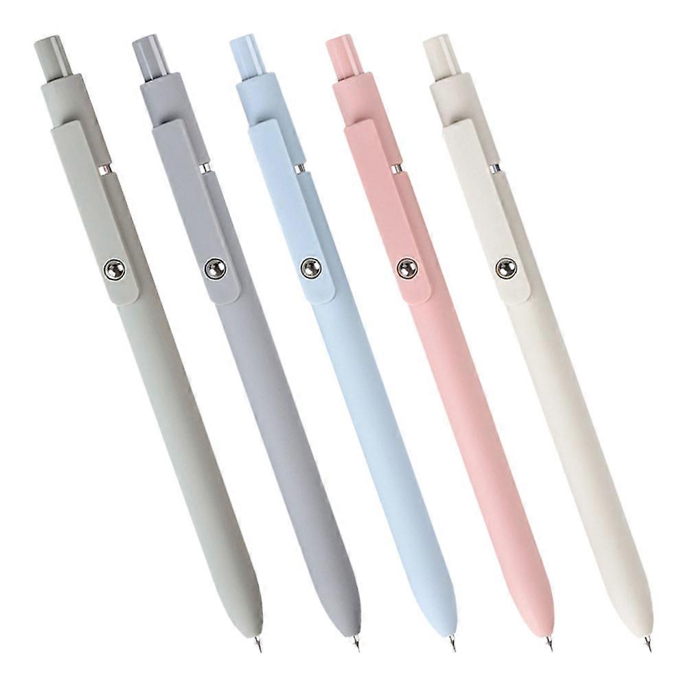 5pcs Aesthetic Retractable Pens with Black Ink – Quick Drying, Smooth Writing, Ideal for School, Office, Notetaking, Journaling and Sketching