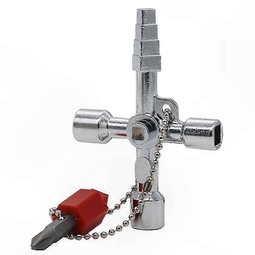 Universal Multi-Function Cabinet Key Wrench for Electrical Triangular Square Cross Applications