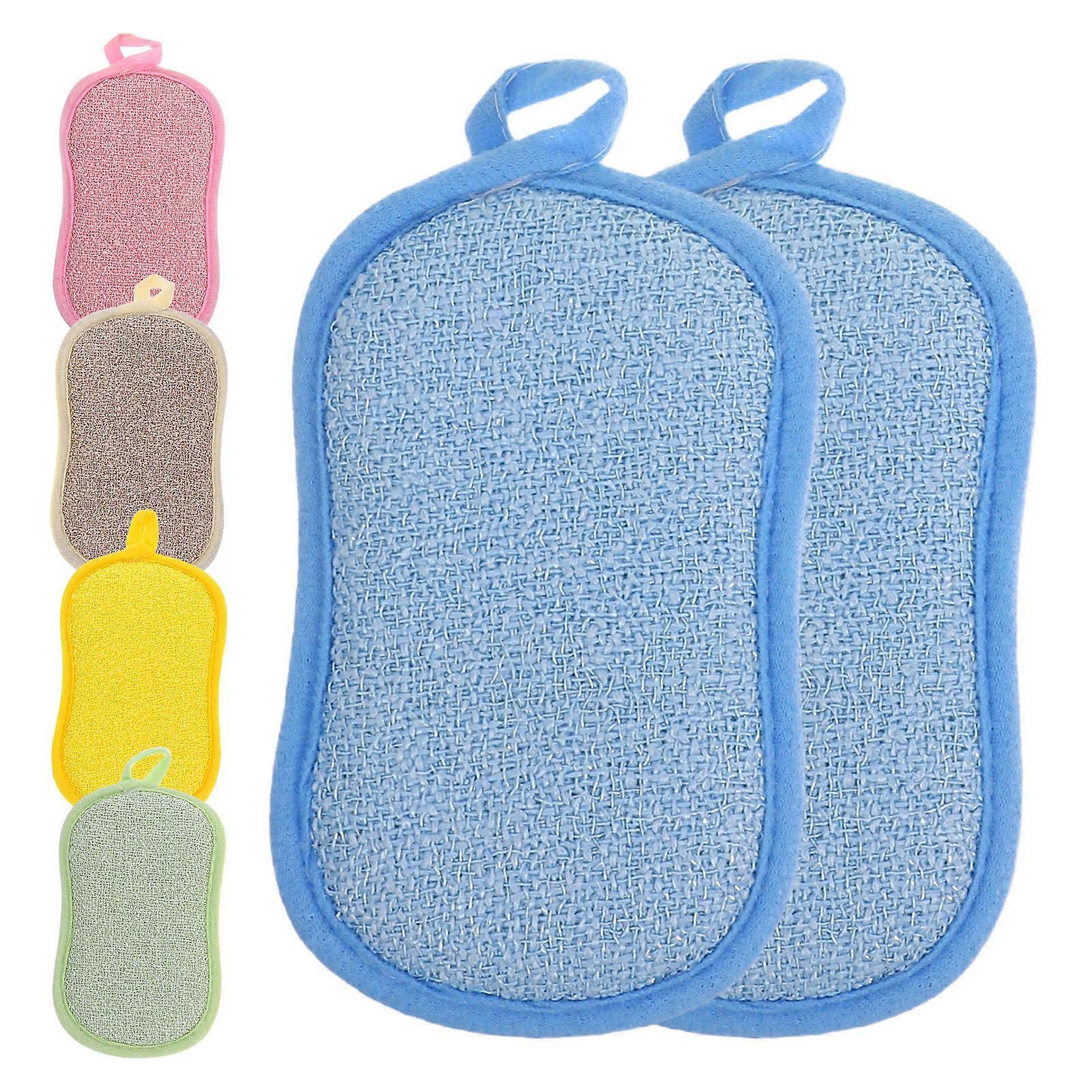 MLINS 6 Pcs Double Sided Kitchen Sponges for Washing Dishes Reusable Multi Purpose Cleaning Scrub Sponges