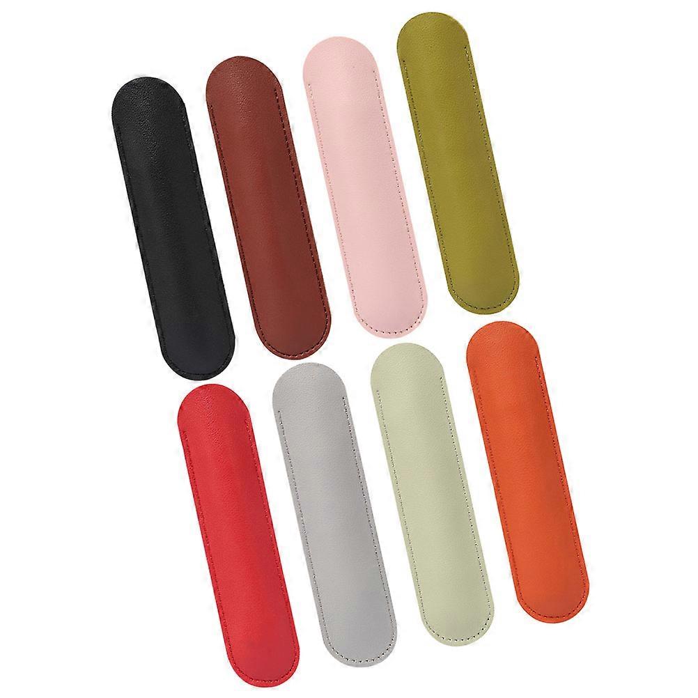 8Pcs Pen Storage Pouches Protective Case for Pens with PU Material Assorted Color Small Size