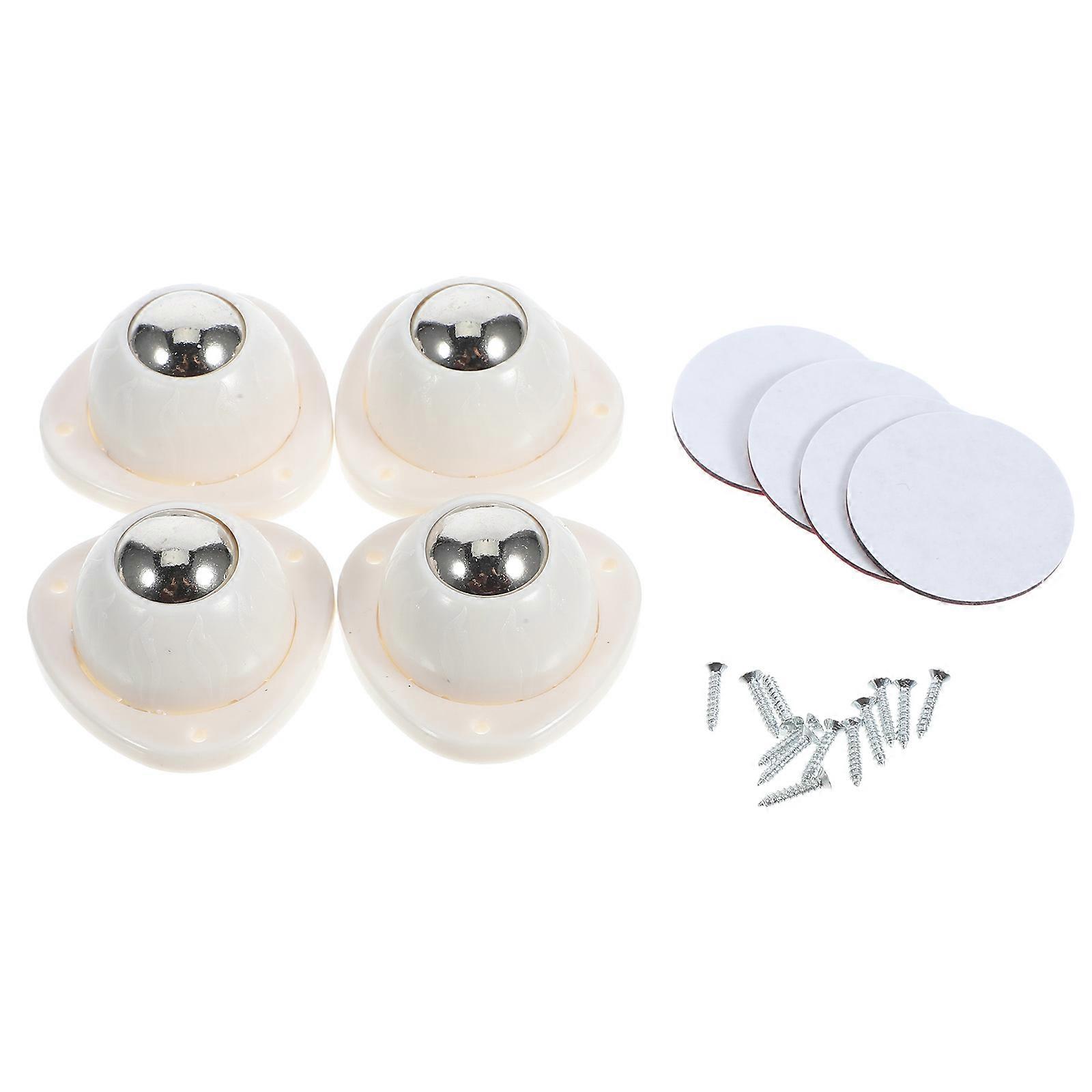 Swivel Caster Wheels For Furniture 4 Set White Compact 360-Degree Rotation Perfect For Small Appliances