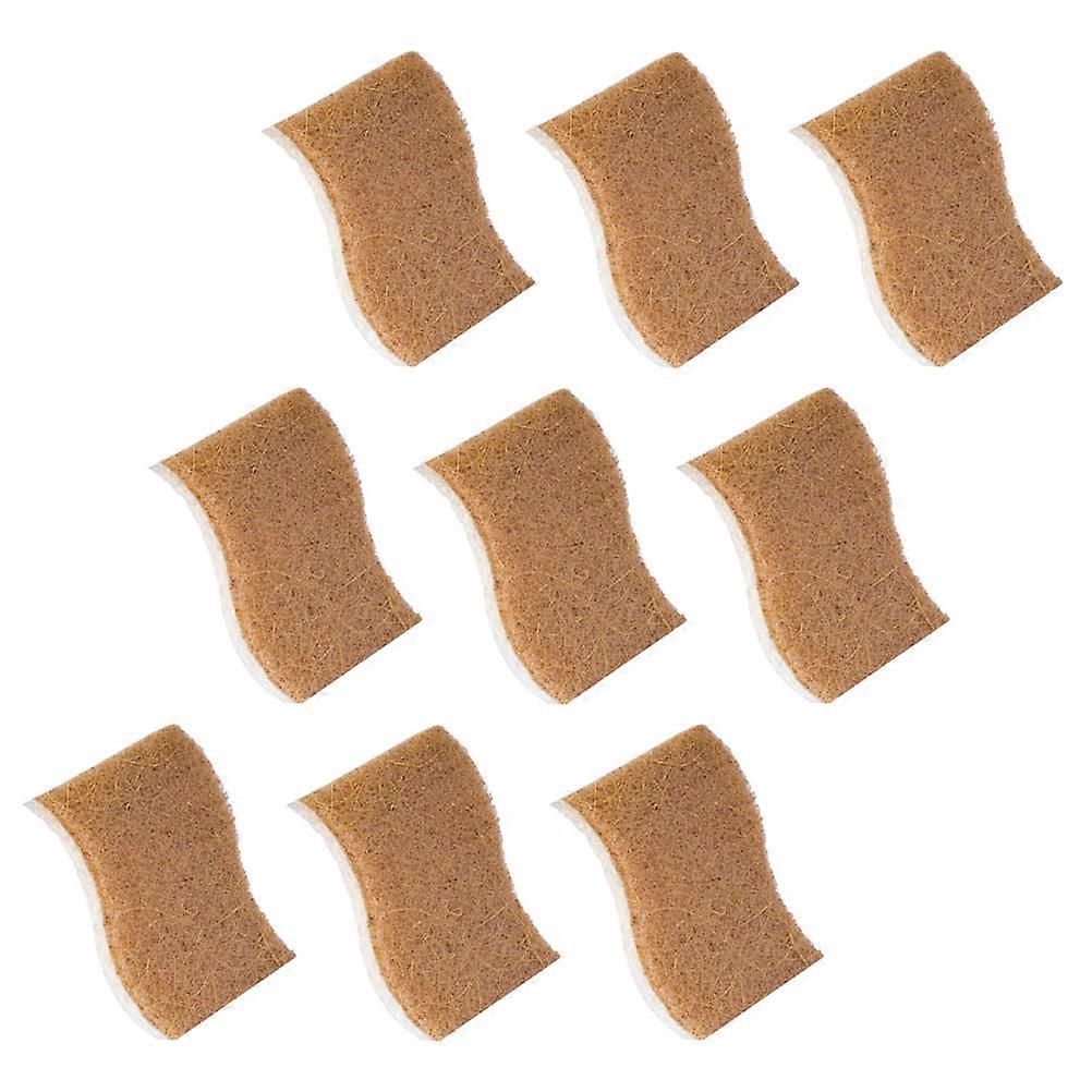 Kitchen Scrub Sponge 9Pcs Multi-Function Wok Sponges For Tables And Walls Cleaning Kitchenware Cleaning Supplies 11X7X2CM Khaki Decontamination