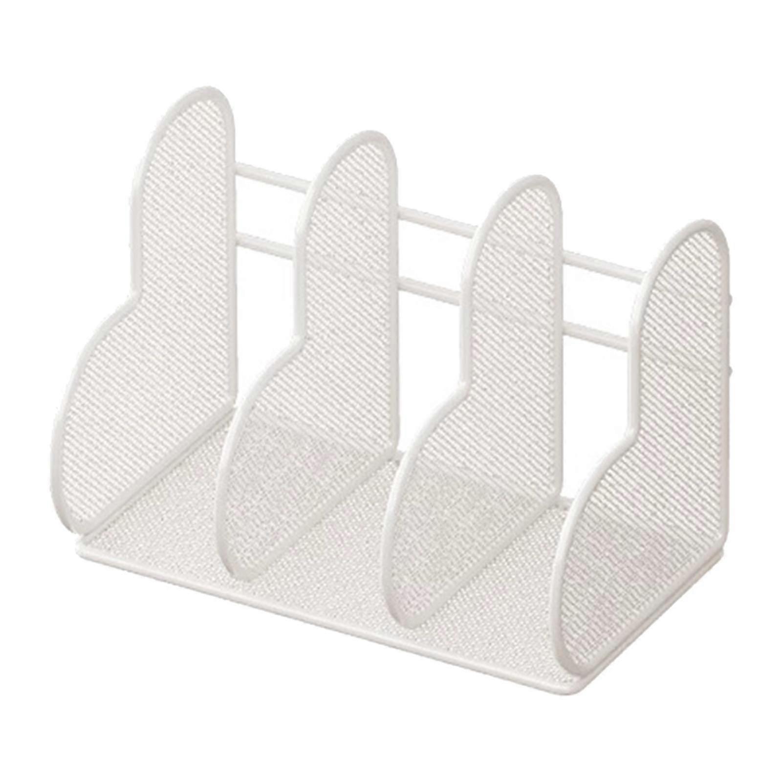 Divided Book Storage Shelf Desk Organizer Book Rack Iron Bookstand Modern Space