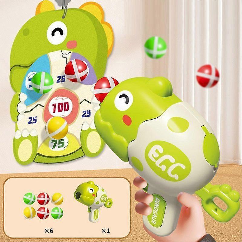 Dinosaur Dartboard Shooting Toy, Throwing Game Toy Guns With Target, 6 Sticky Balls, Indoor Outdoor Shooting Game For Kids 3-8 Years Old