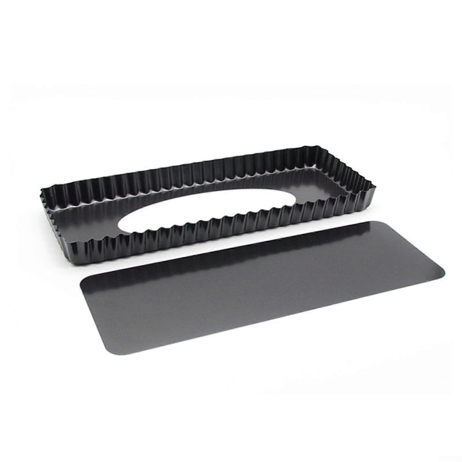 Rectangular baking pan with removable bottom, nonstick coated, carbon steel, for fruit cakes, cheesecakes, flan, quiche.