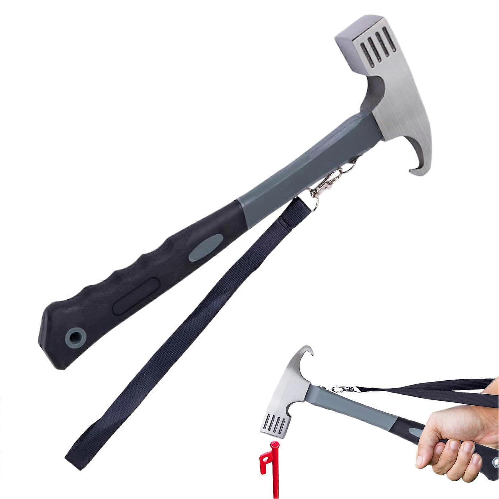 Camping Hammer with Ergonomic Grip | Multi-Tool for Tent Pegs, Outdoor Adventures, Hiking, Trekking, and Climbing