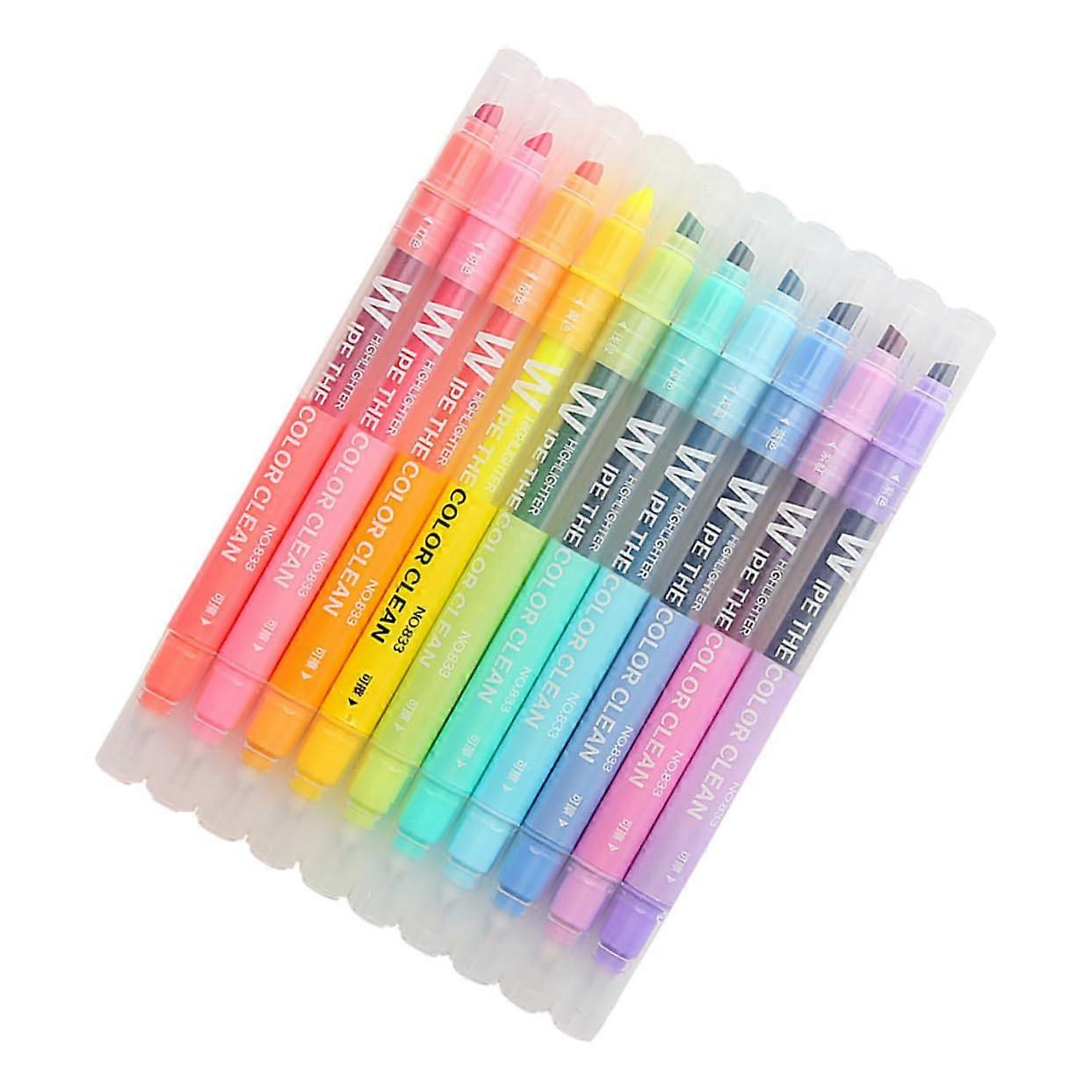 10 Pieces Color Erasable Highlighters Cute Pens Creative Markers Erasable Highlighters Erasable Pens Highlighter Liquid Highlighter Erasable Plastic