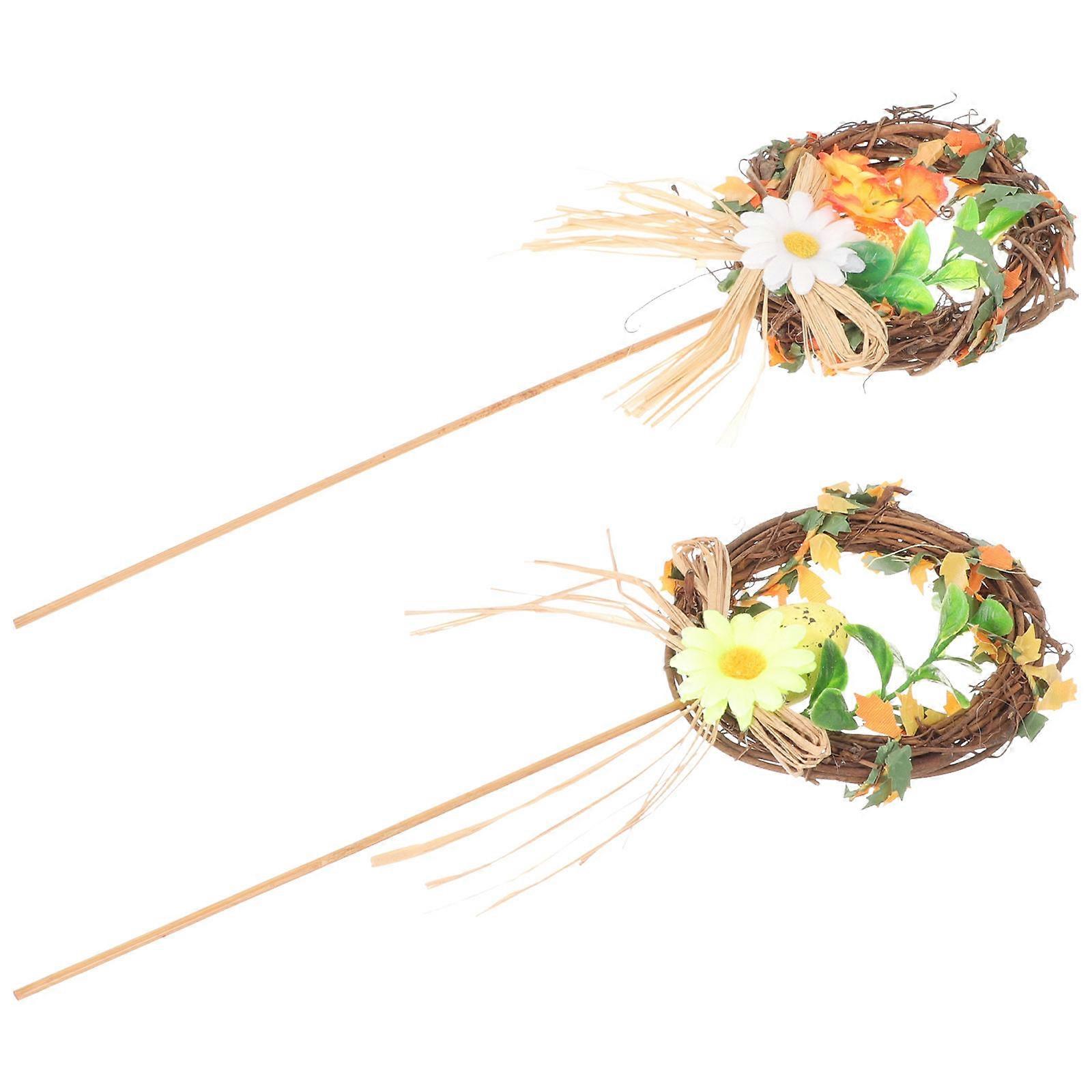 Creative Easter Day Decoration 2Pcs Egg Wreath Garland Decor For Easter Party Festivities