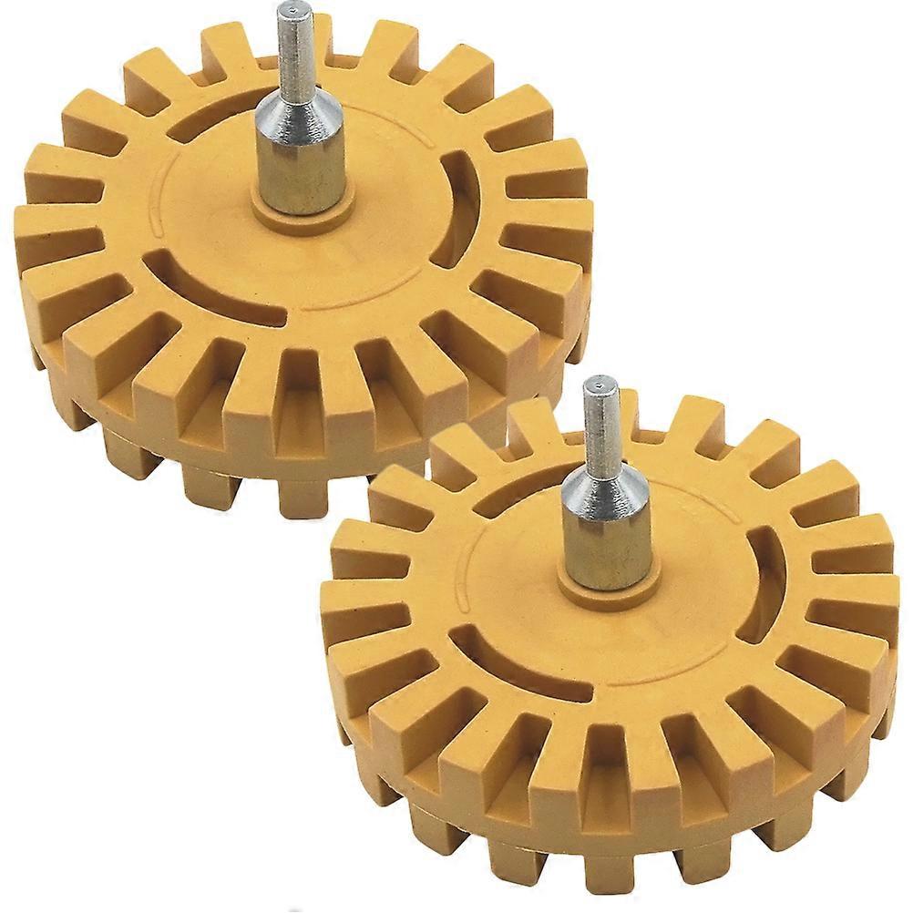 Efficient Adhesive Remover Wheel for Car Use with Durable Metal and Rubber Construction 2pcs